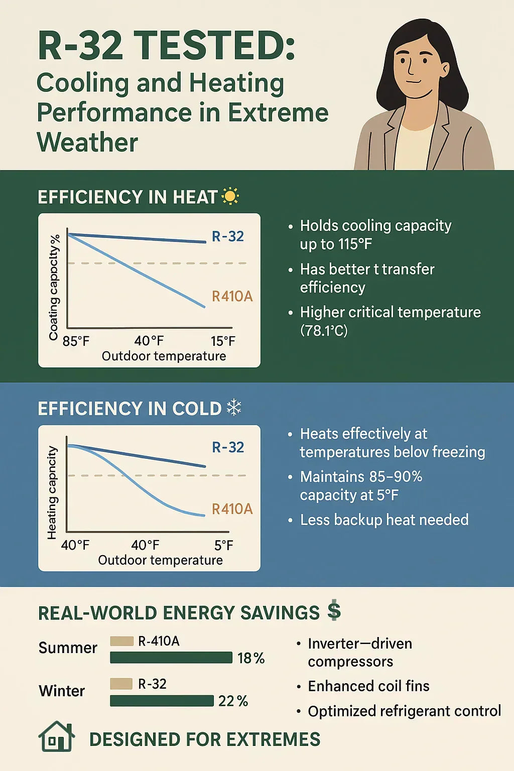 R-32 Performance in Severe Weather: Heating and Cooling Tests