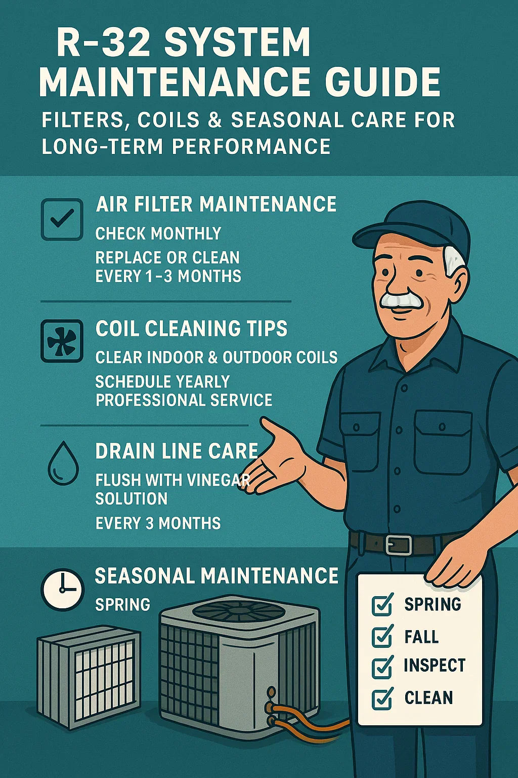 R-32 System Maintenance Guide: Filters, Coils & Seasonal Care for Long-Term Performance