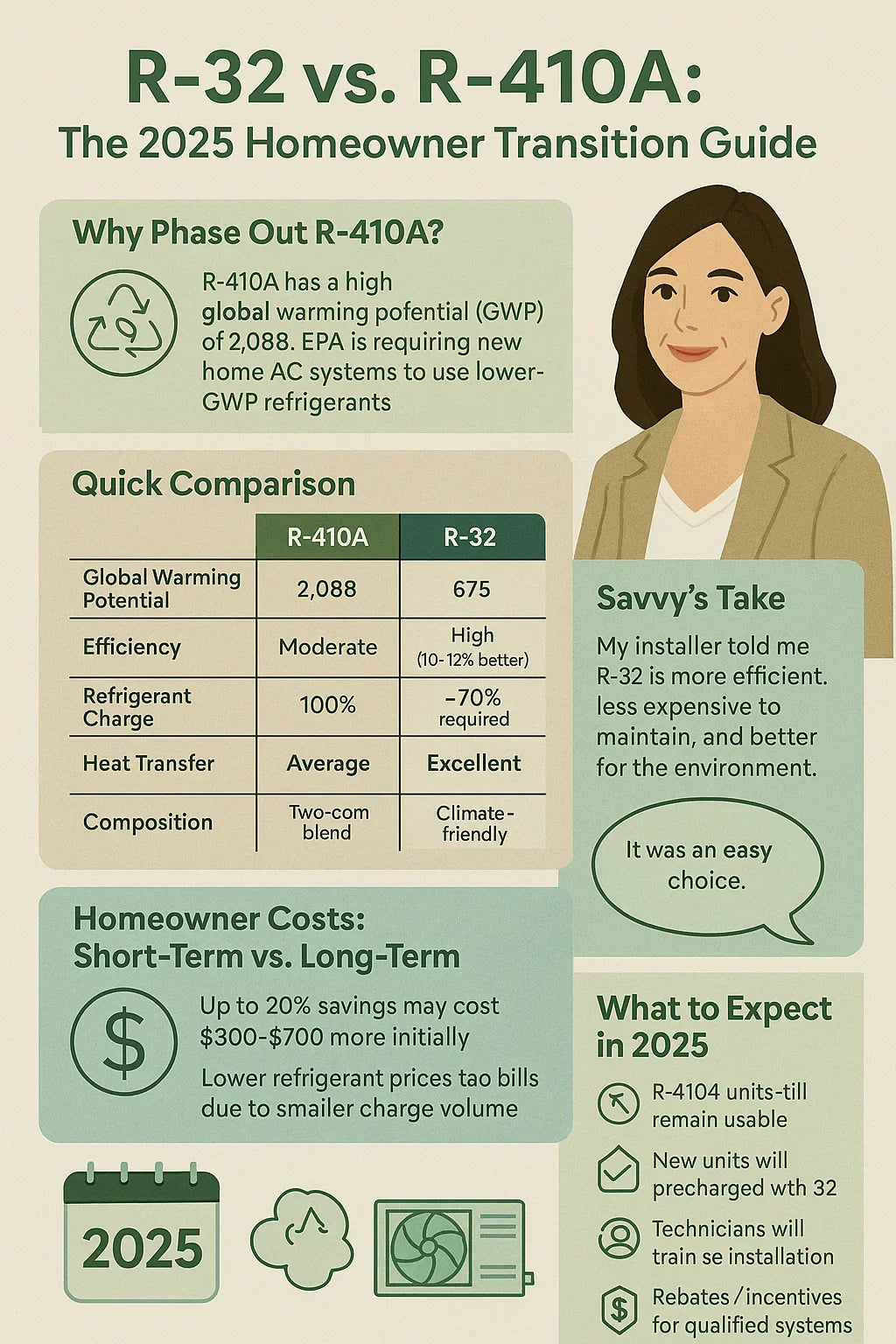 R-32 vs. R-410A — What the Transition Means for Homeowners in 2025