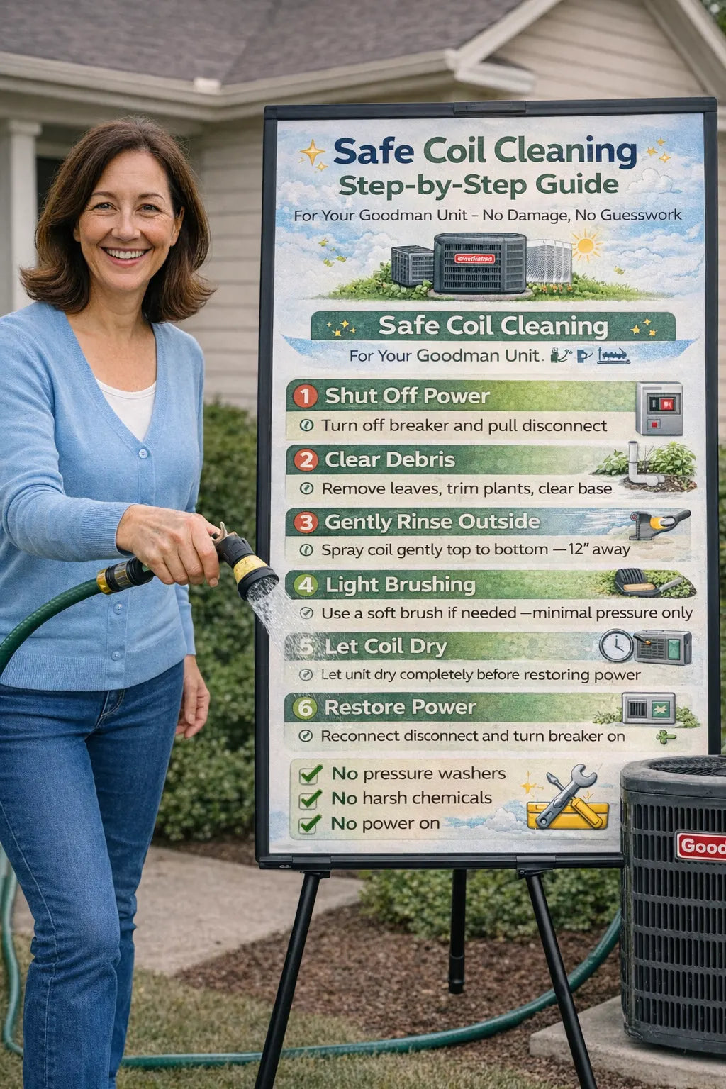 Real-World Guide Cleaning Your Goodman Condenser Coil Without Risking Damage