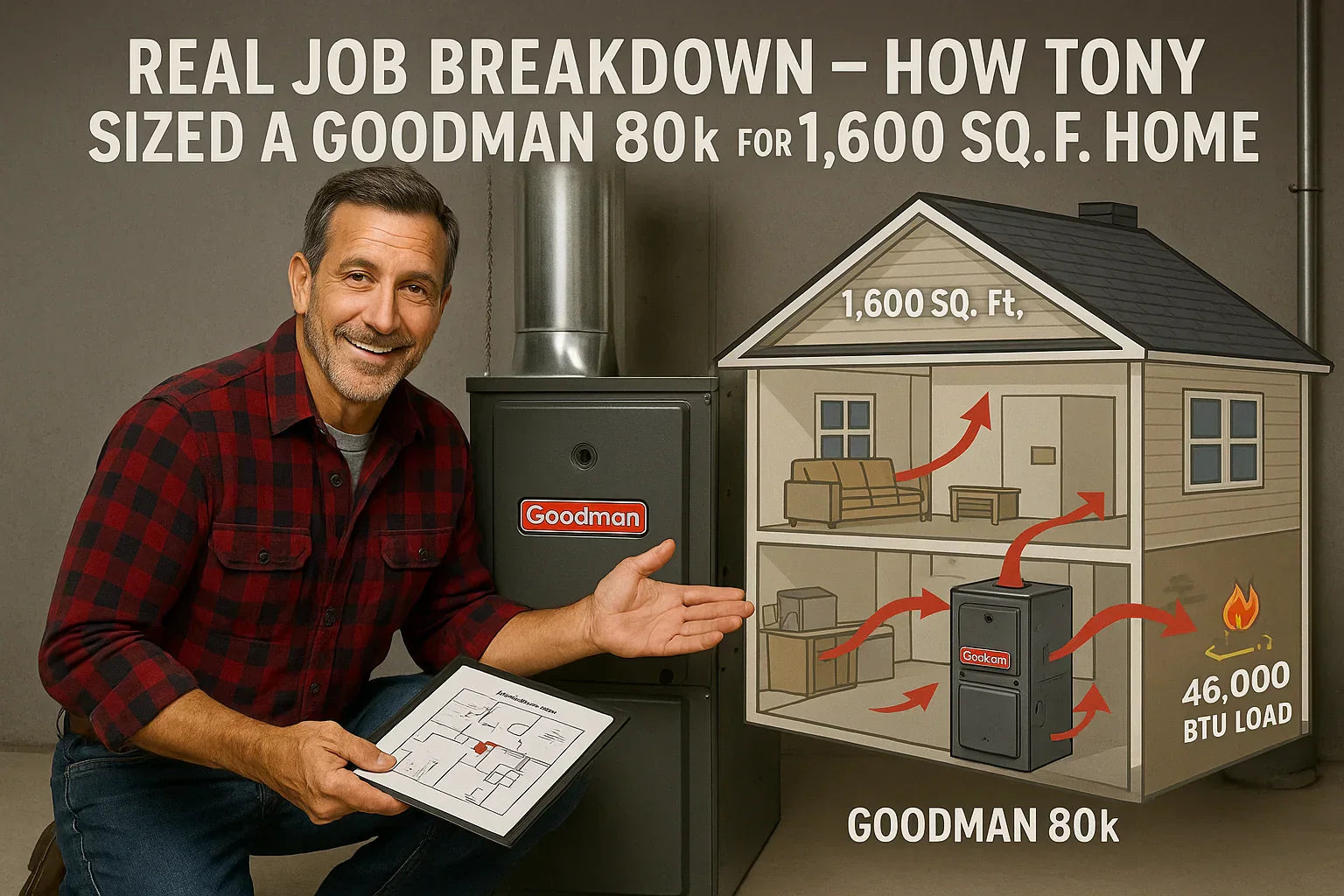 Real Job Breakdown — How Tony Sized a Goodman 80k for a 1,600 Sq. Ft. Home