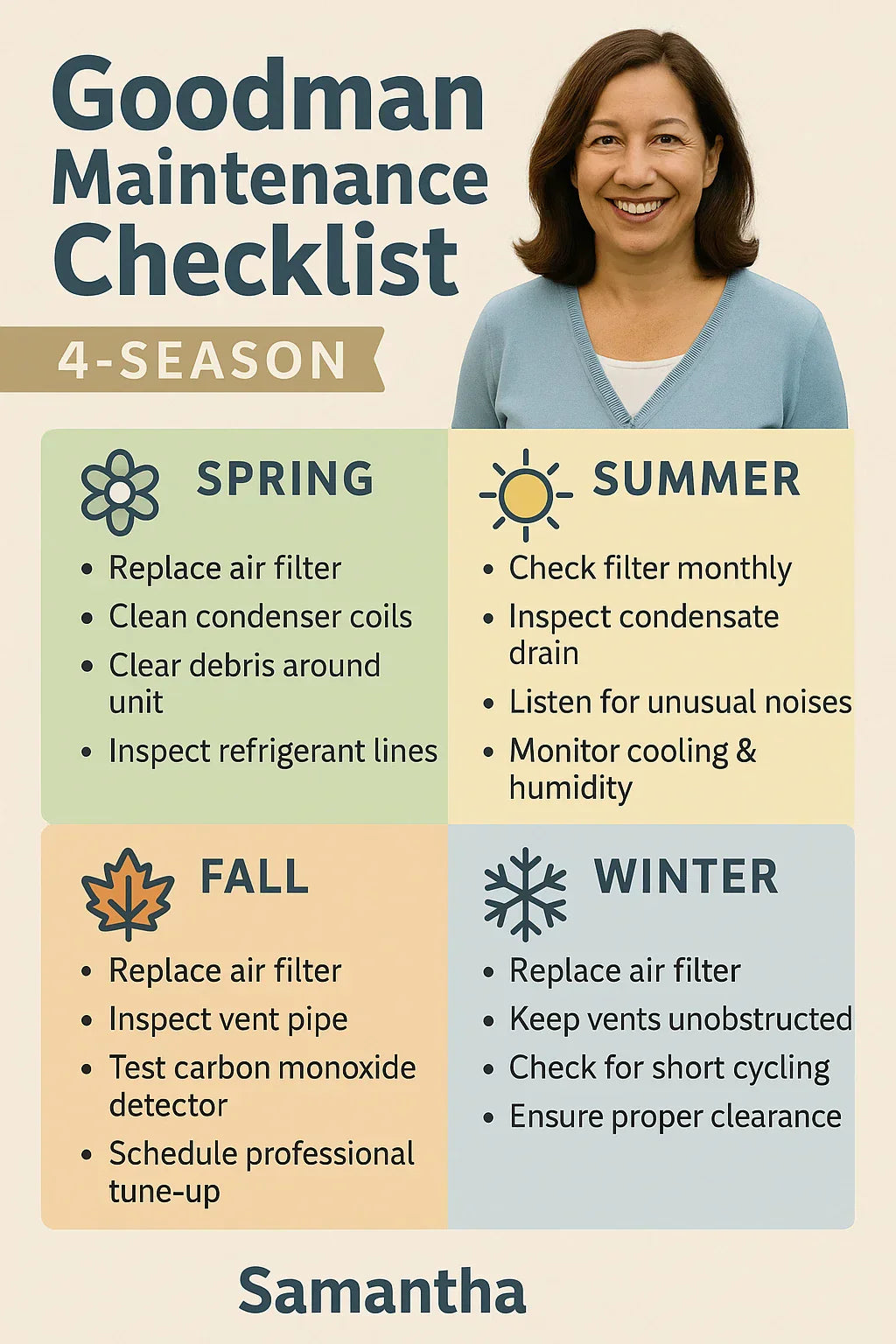 Seasonal Maintenance for Your Goodman AC + Gas Furnace System