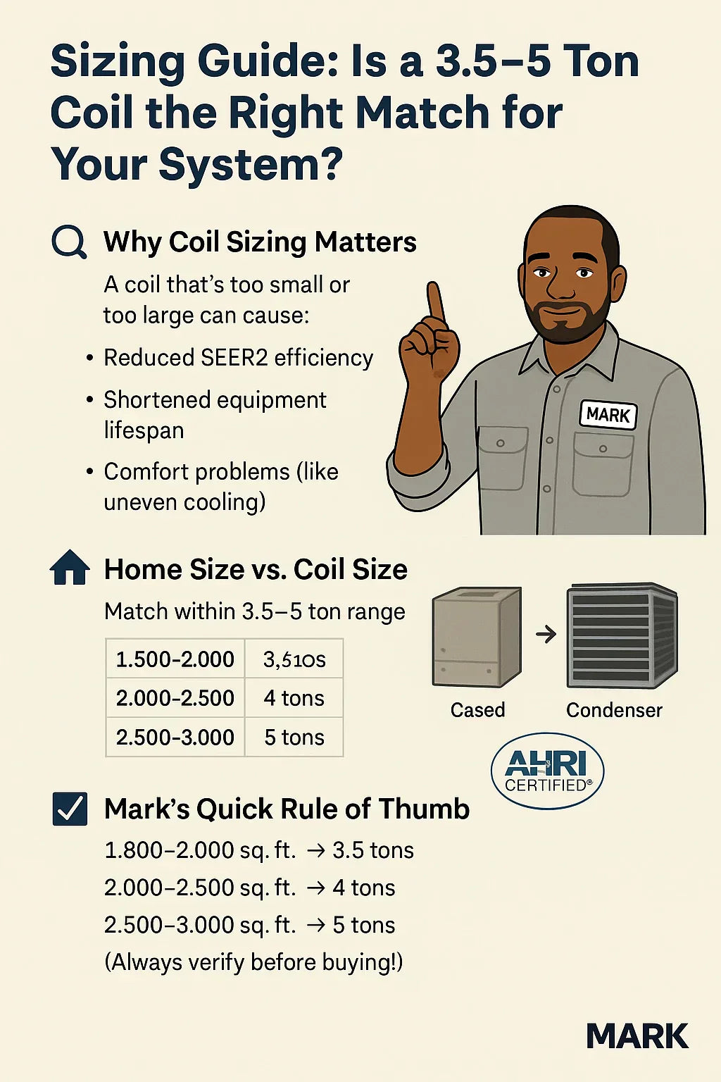 Sizing Guide: Is a 3.5–5 Ton Coil the Right Match for Your System?