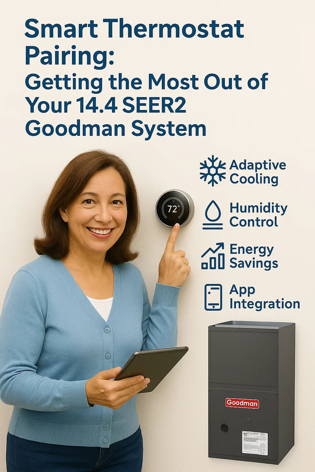 Smart Thermostat Pairing: Getting the Most Out of Your 14.4 SEER2 Goodman System