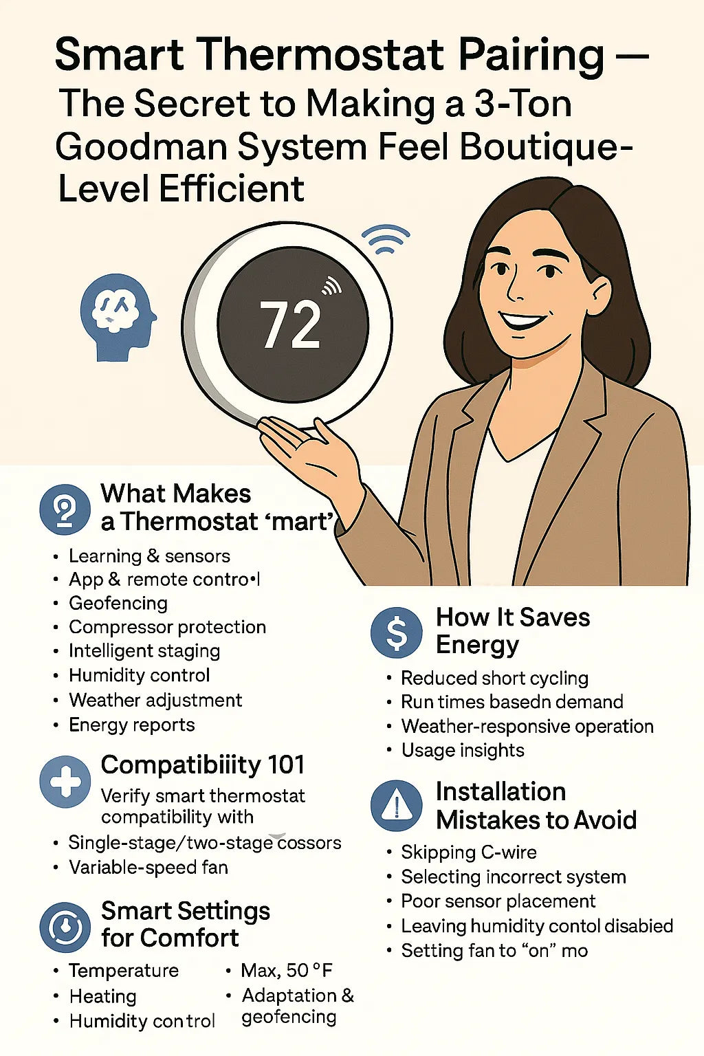 Smart Thermostat Pairing — The Secret to Making a 3-Ton Goodman System Feel Boutique-Level Efficient