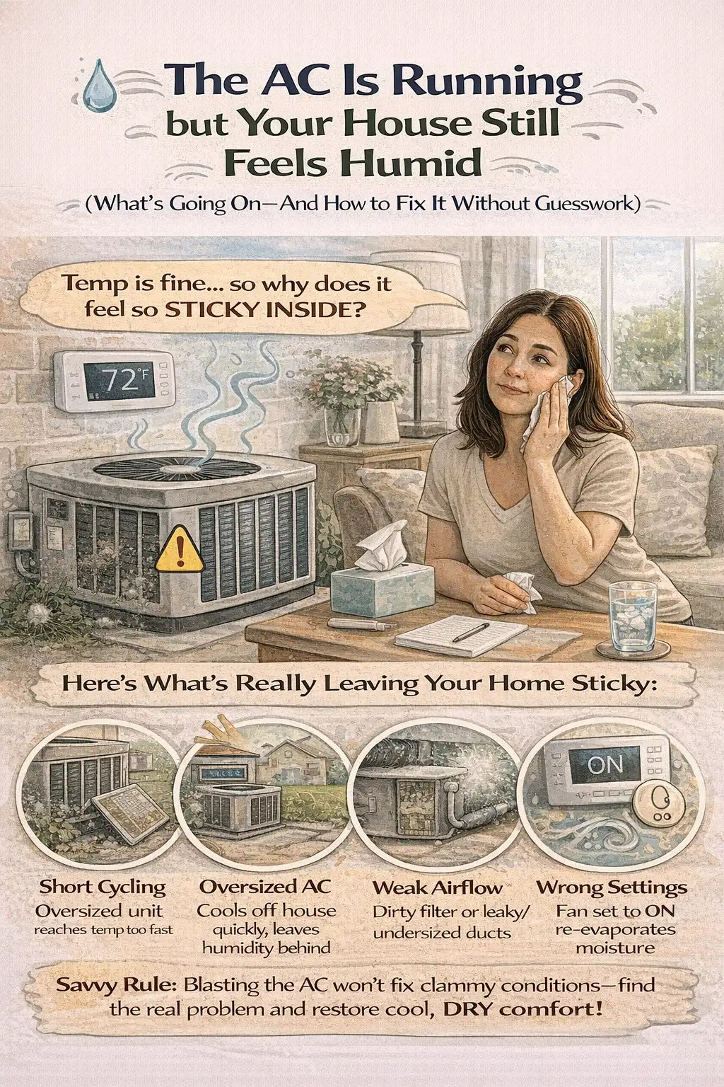 The AC Is Running but Your House Still Feels Humid — What’s Going On
