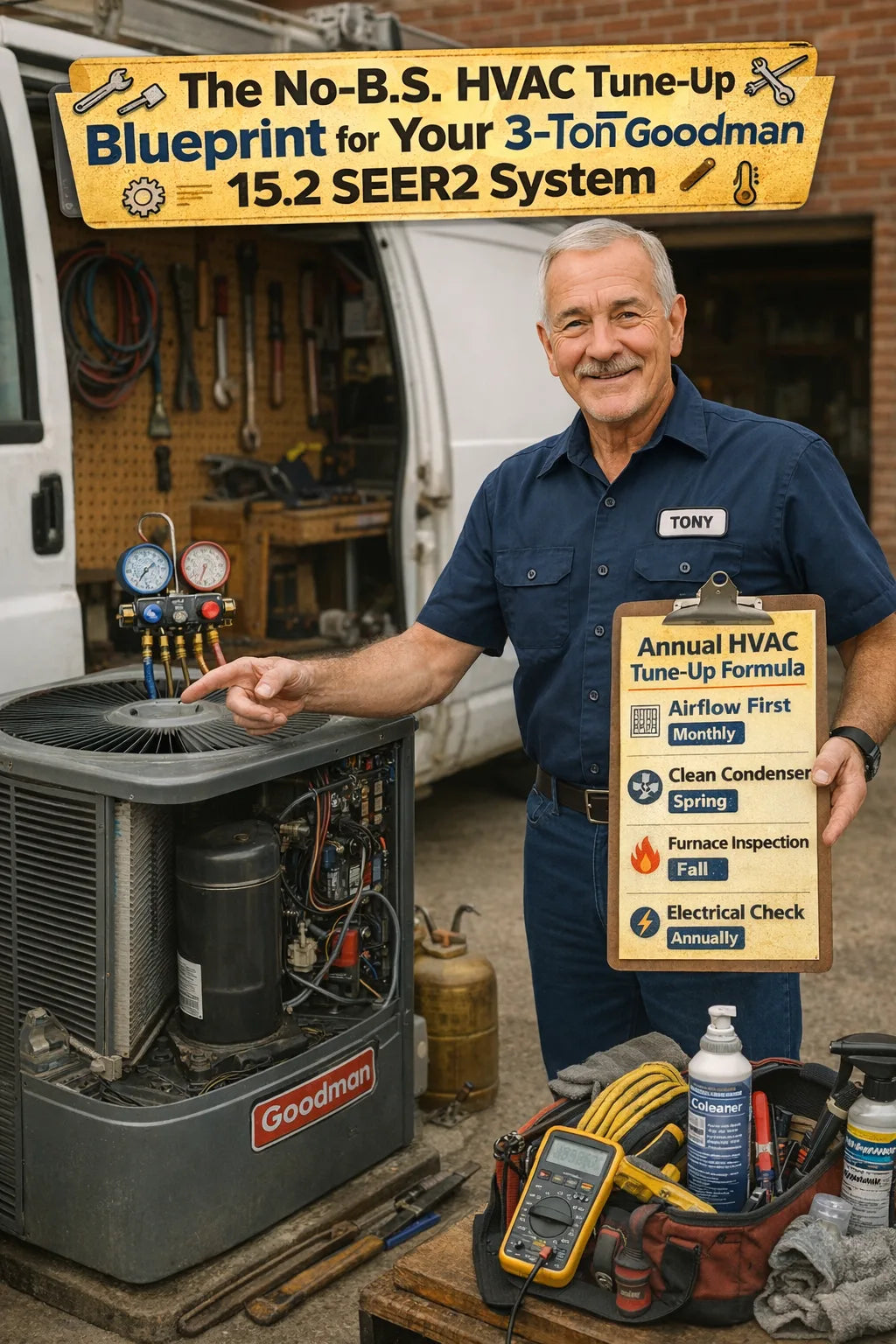The No-B.S. HVAC Tune-Up Blueprint for Your 3-Ton Goodman 15.2 SEER2 System