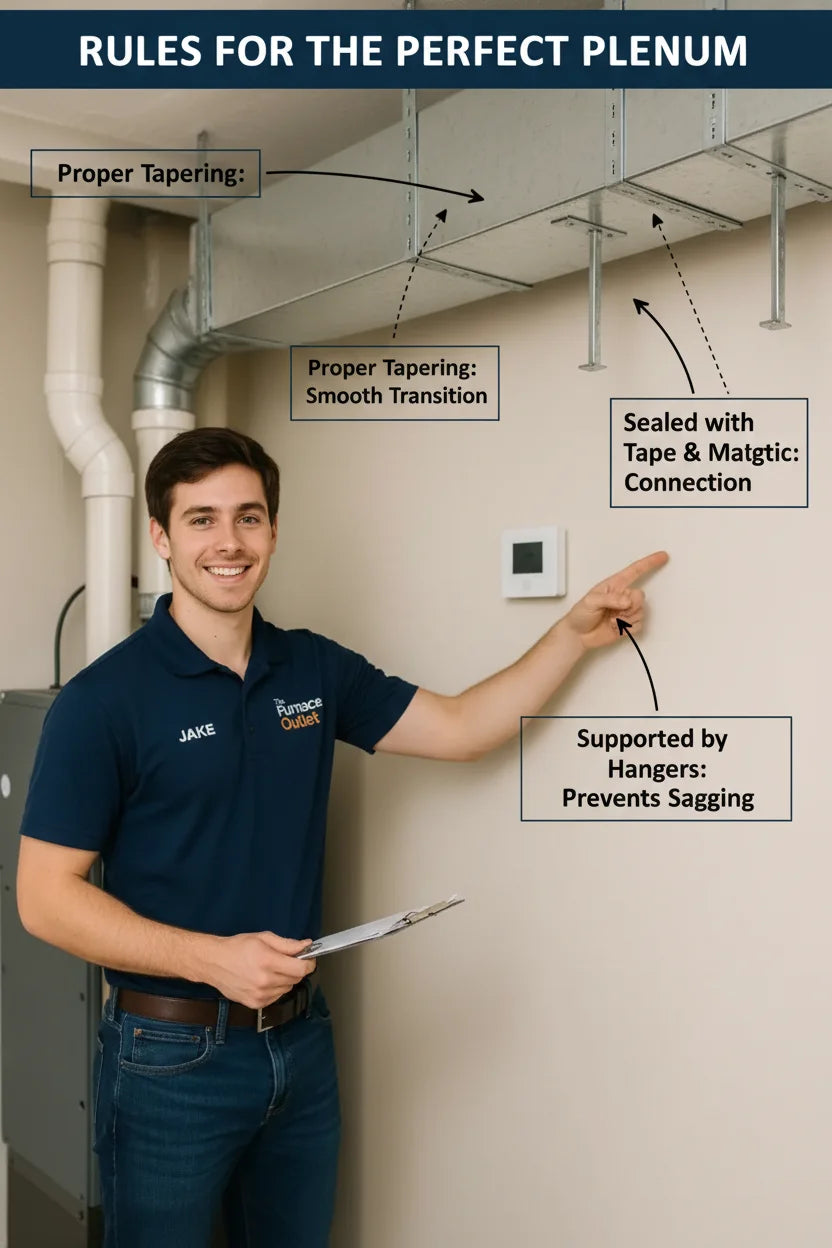 The Perfect Plenum Jake’s Rules for Tapering, Sealing & Supporting Your Supply Trunk