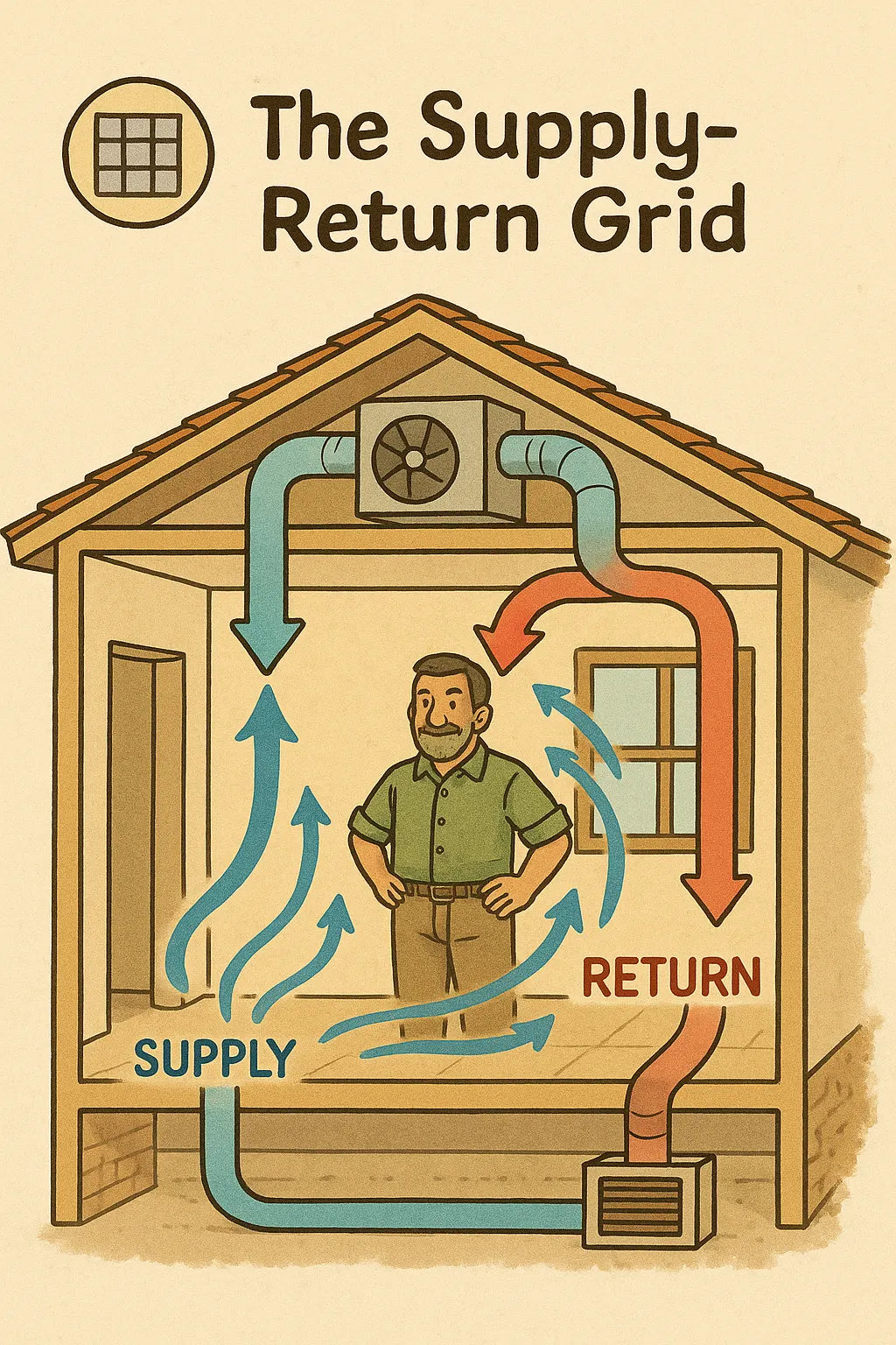 The Supply-Return Grid How Mike Builds Pressure-Neutral Homes That Feel Cooler at Higher Thermostat Settings