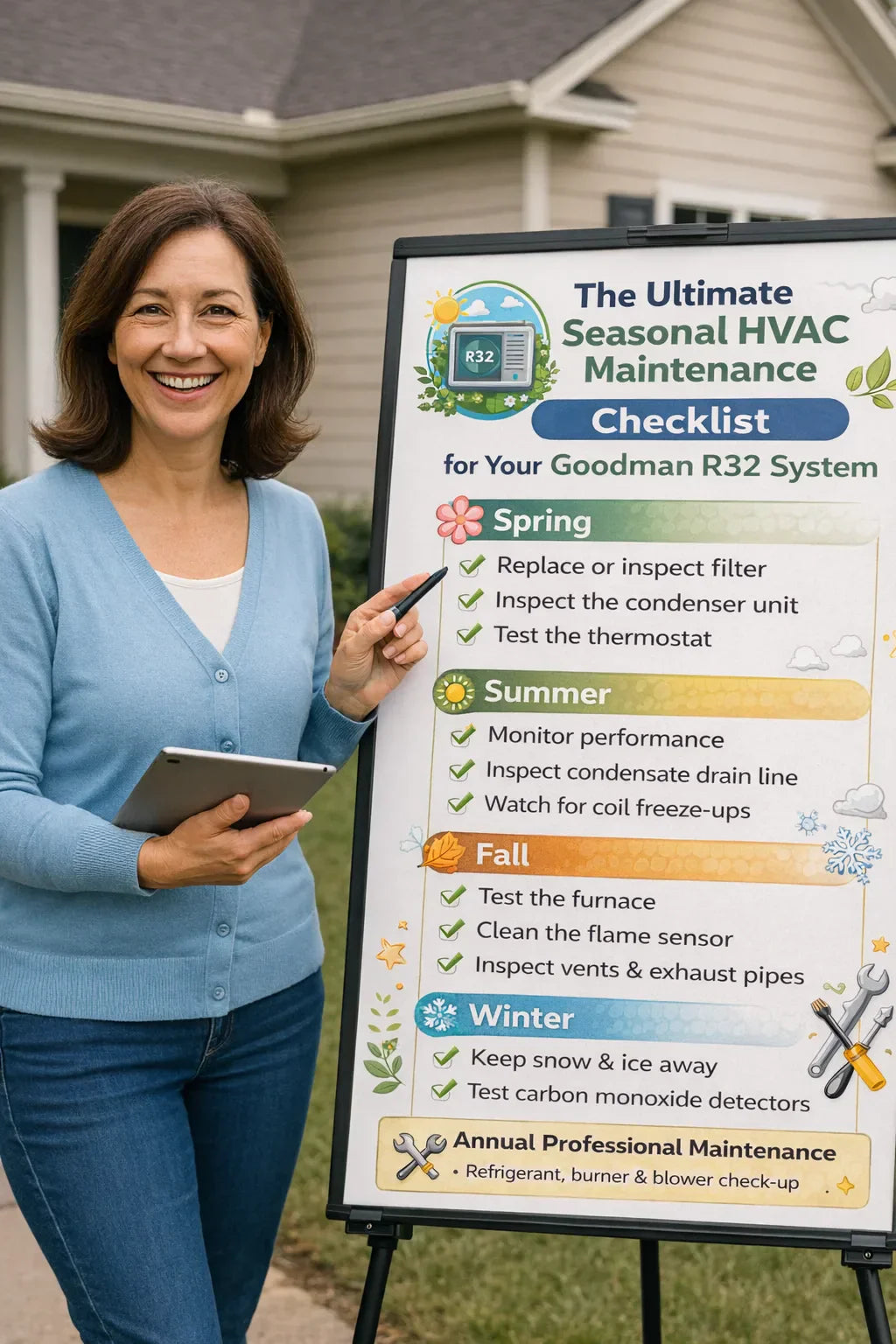 The Ultimate Seasonal HVAC Maintenance Checklist for Your Goodman R32 System