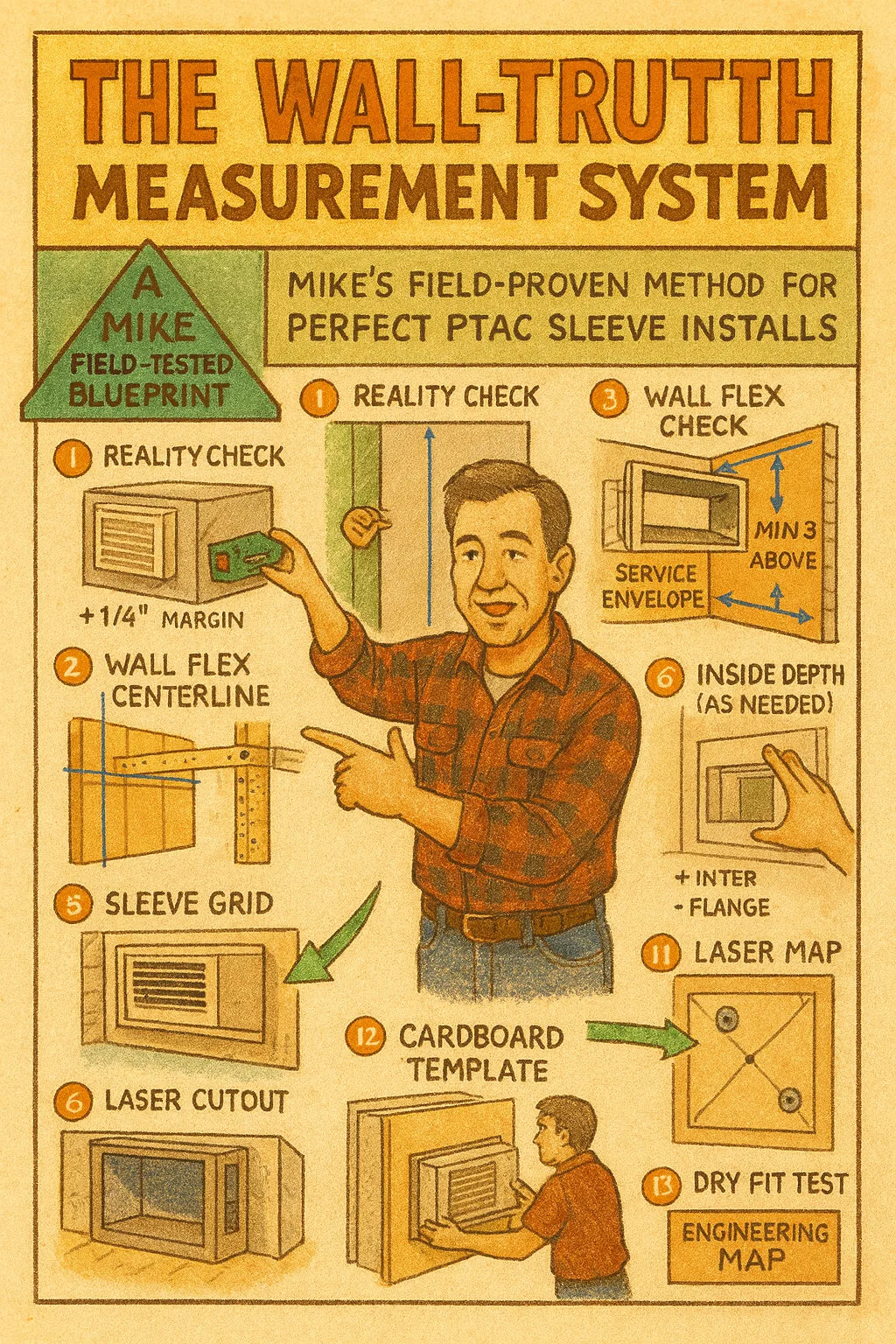 The Wall-Truth Measurement System How Mike Guarantees a Perfect PTAC Sleeve Fit Every Time