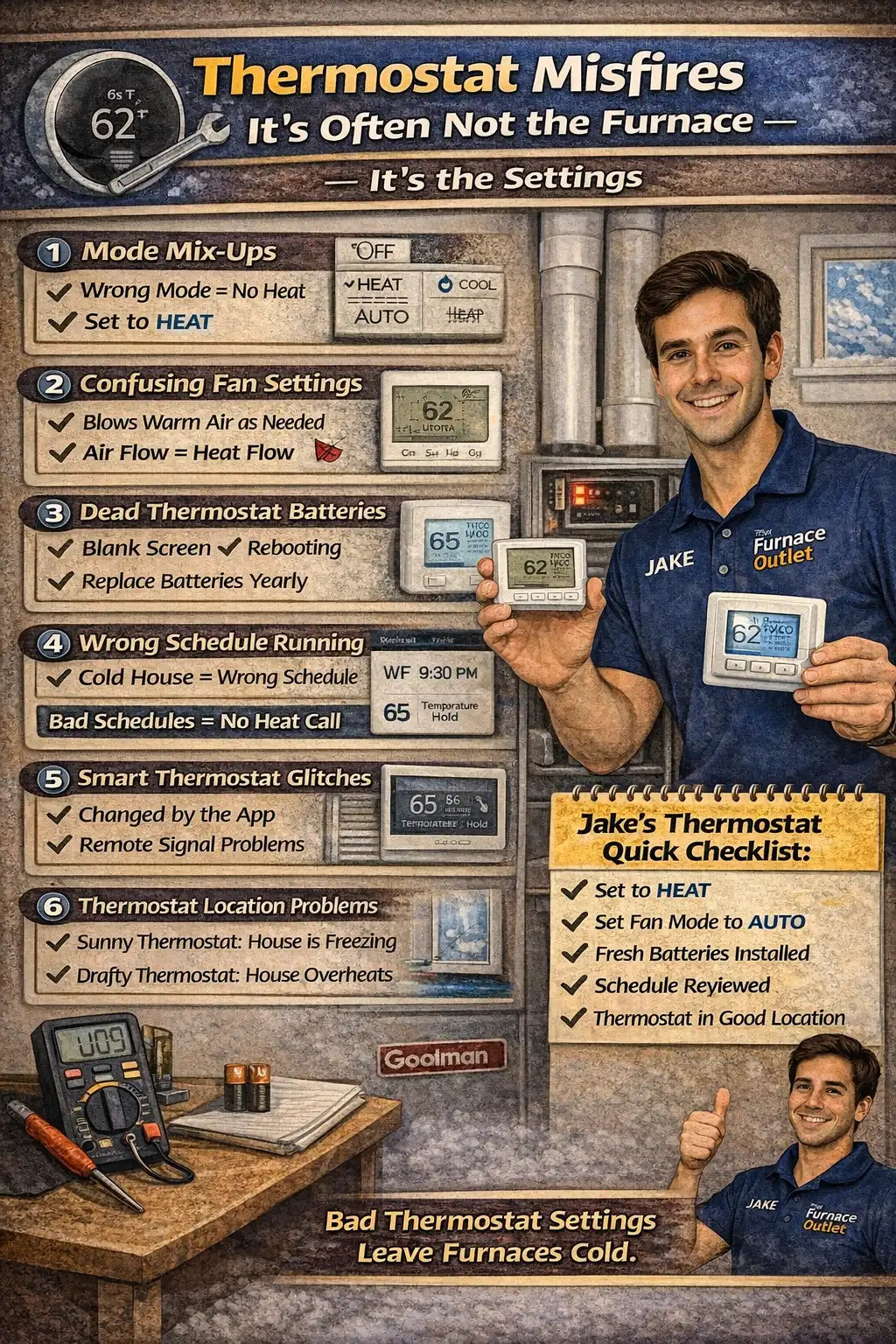 Thermostat Misfires: It’s Often Not the Furnace — It’s the Settings