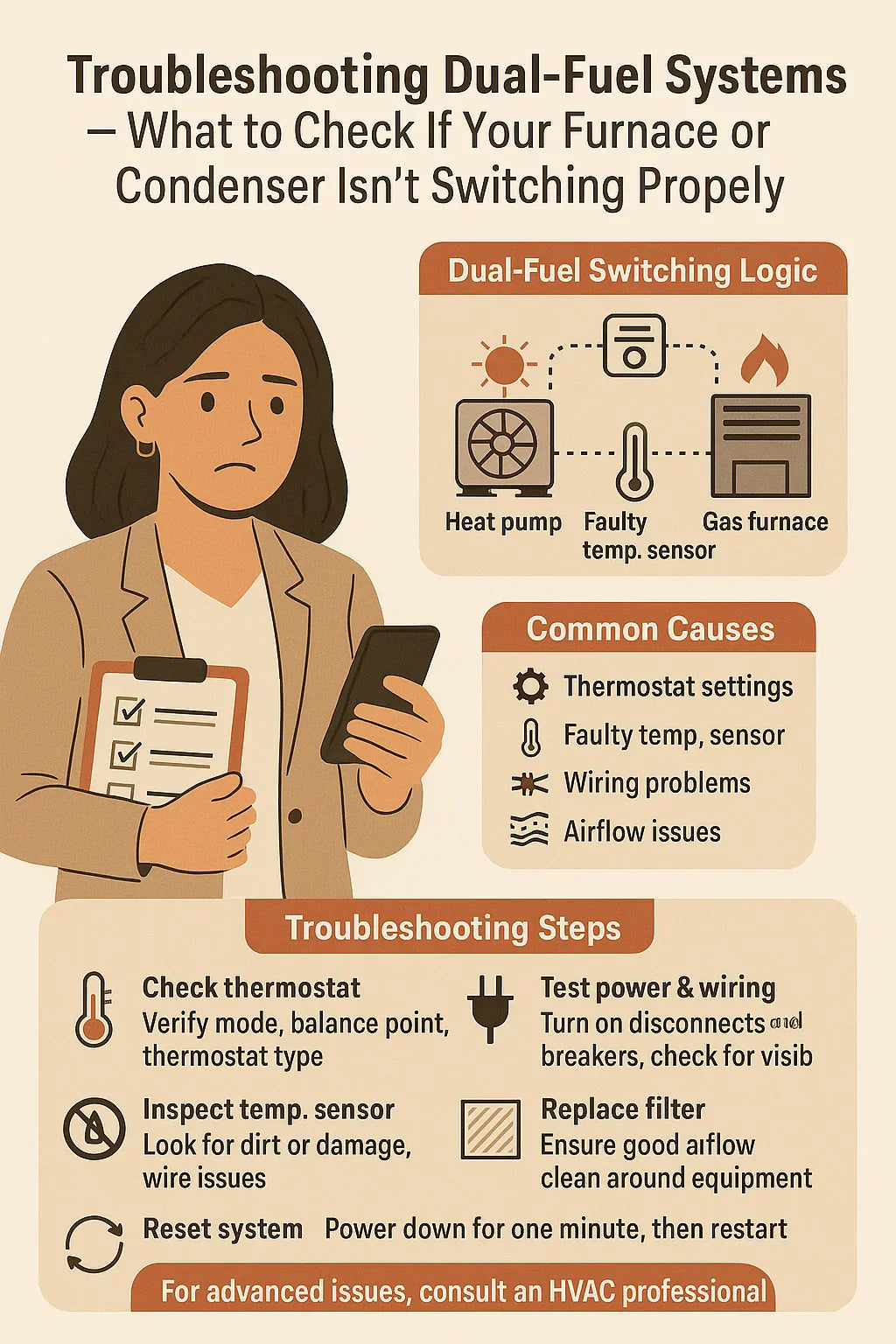 Troubleshooting Dual-Fuel Systems — What to Check If Your Furnace or Condenser Isn’t Switching Properly