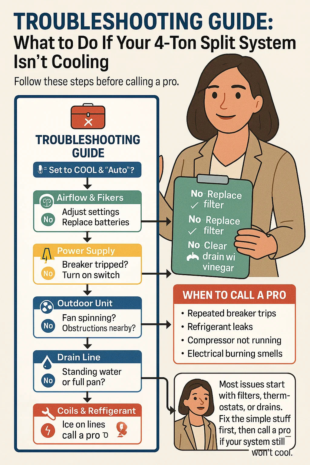 Troubleshooting Guide What to Do If Your 4-Ton Split System Isn’t Cooling Properly