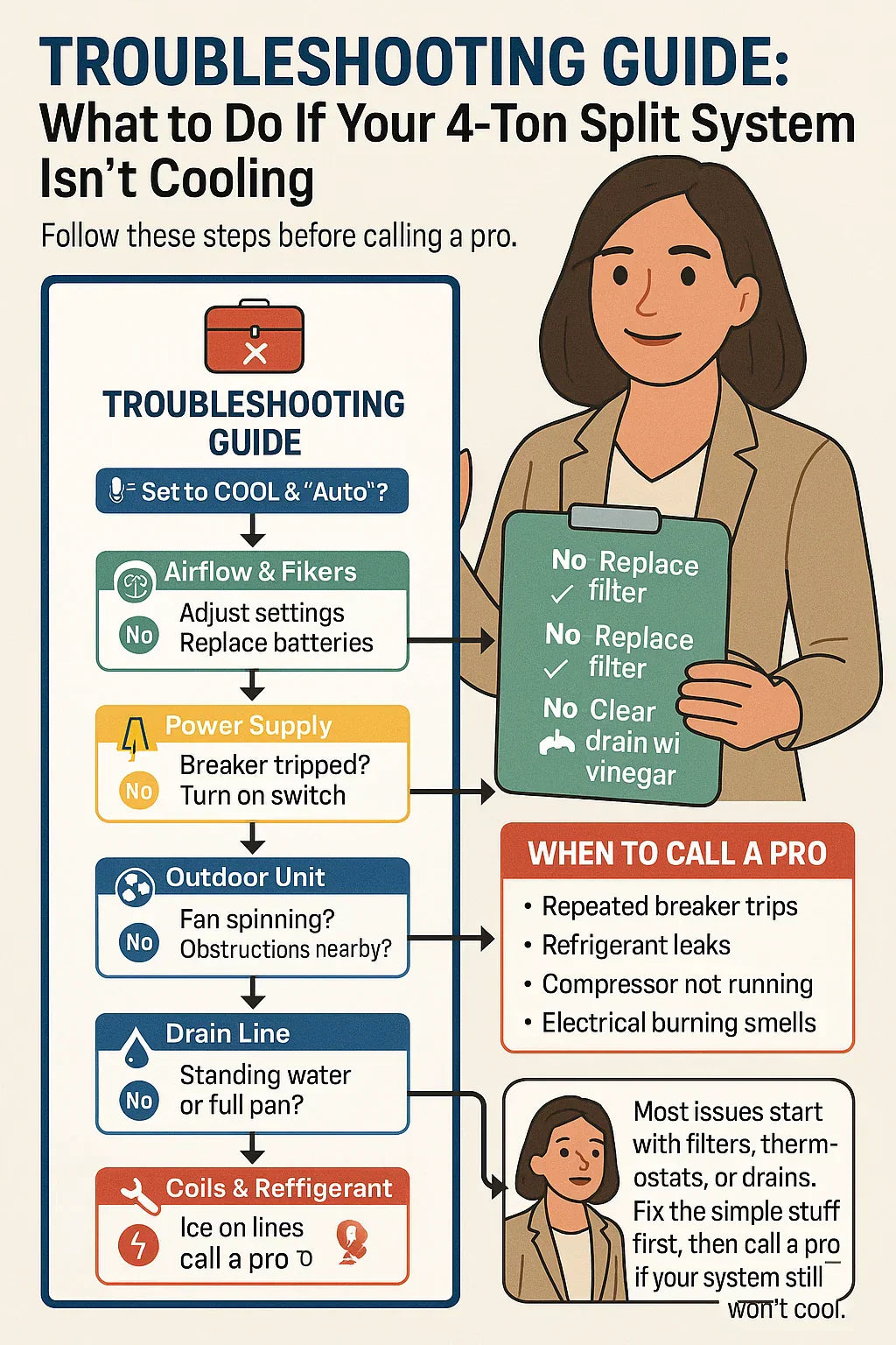 Troubleshooting Guide What to Do If Your 4-Ton Split System Isn’t Cooling Properly