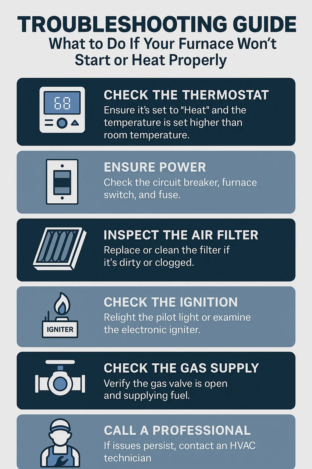 Troubleshooting Guide What to Do If Your Furnace Won’t Start or Heat Properly