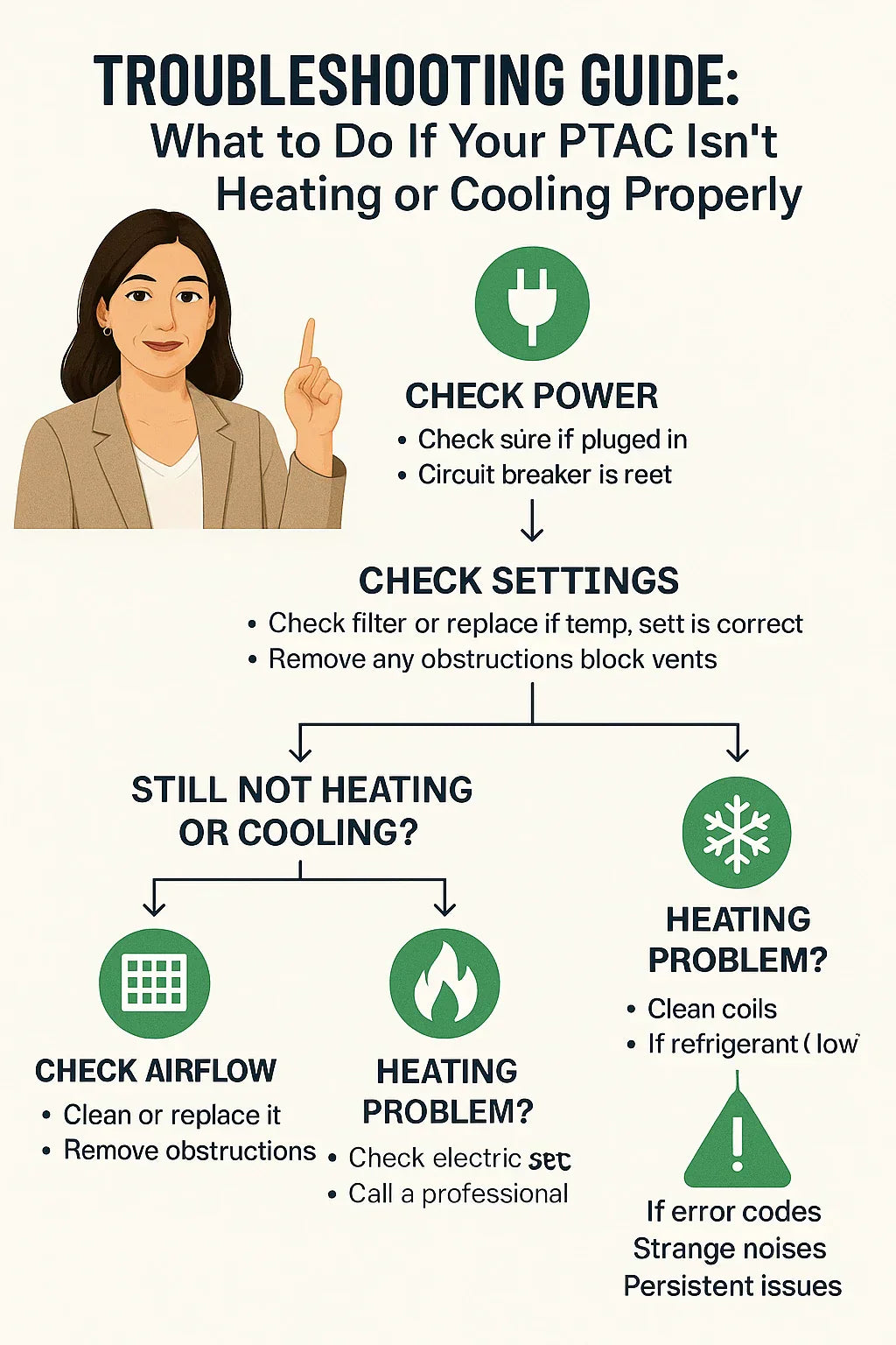 Troubleshooting Guide What to Do If Your PTAC Isn’t Heating or Cooling Properly