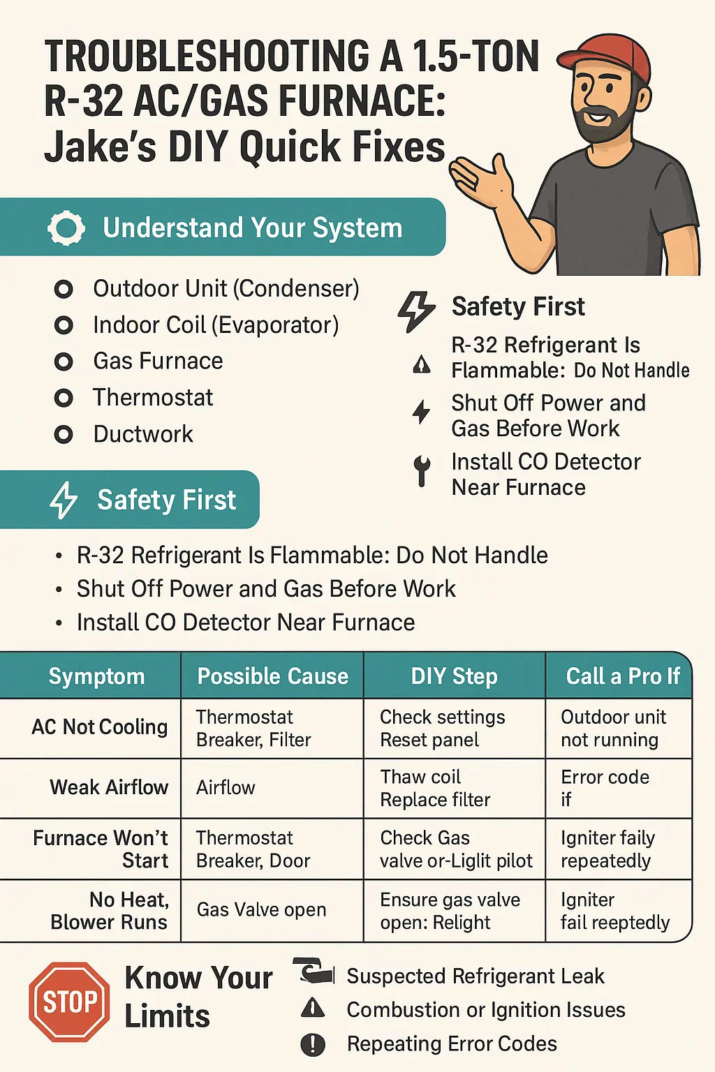 Troubleshooting a 1.5-Ton R-32 ACGas Furnace Jake’s DIY Quick Fixes