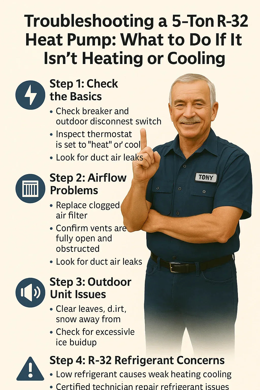 Troubleshooting a 5-Ton R-32 Heat Pump What to Do If It Isn’t Heating or Cooling