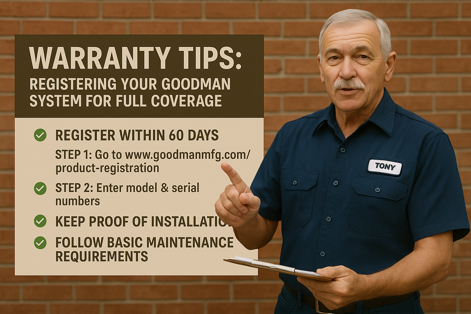 Warranty Tips: Registering Your Goodman System for Full Coverage