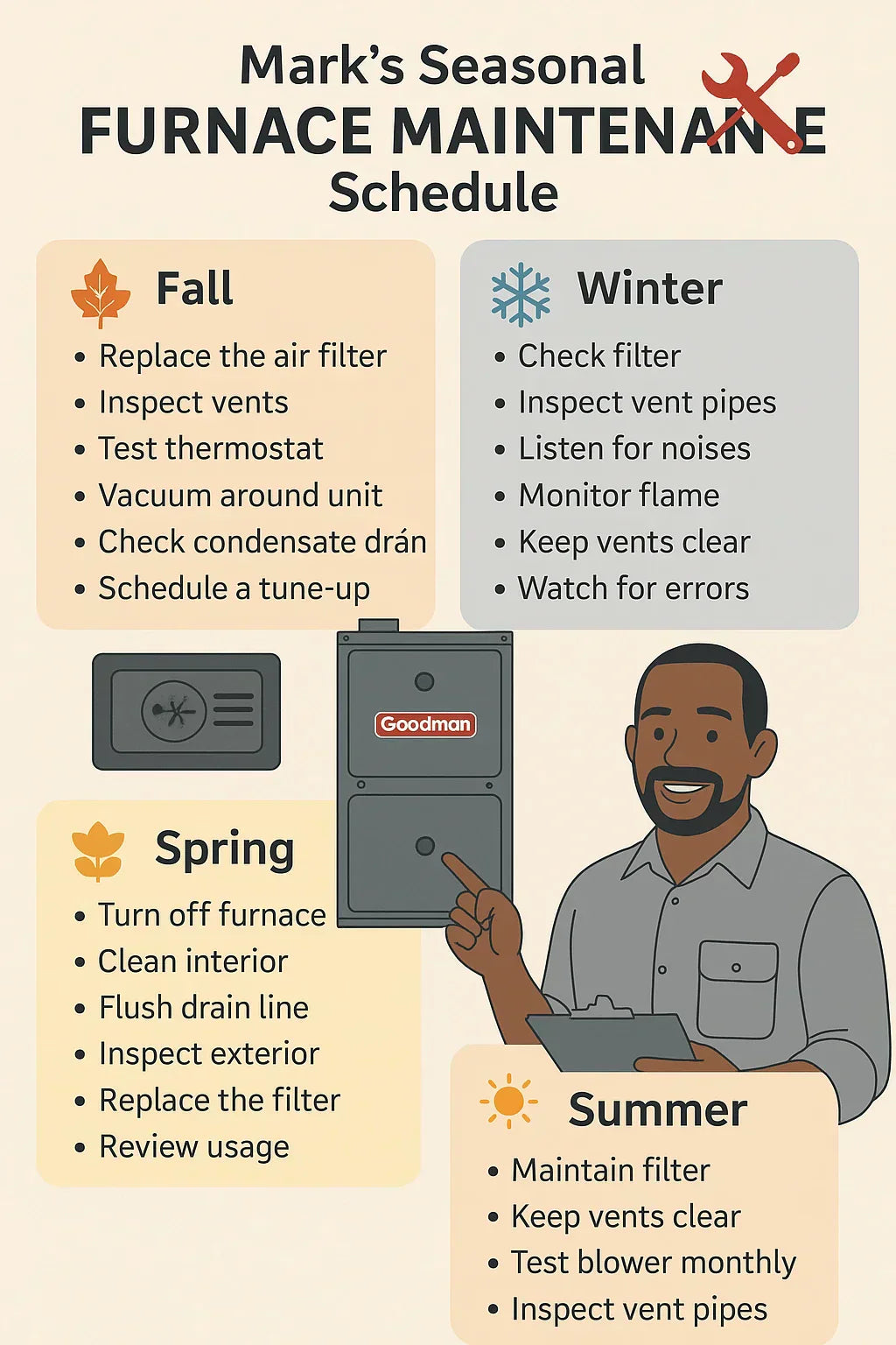 What Maintenance Does a Goodman 96% Furnace Need? Seasonal Care Guide from Mark