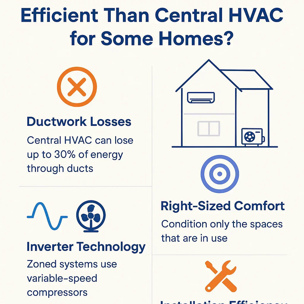 What Makes 2-Zone Systems More Efficient Than Central HVAC for Some Homes?