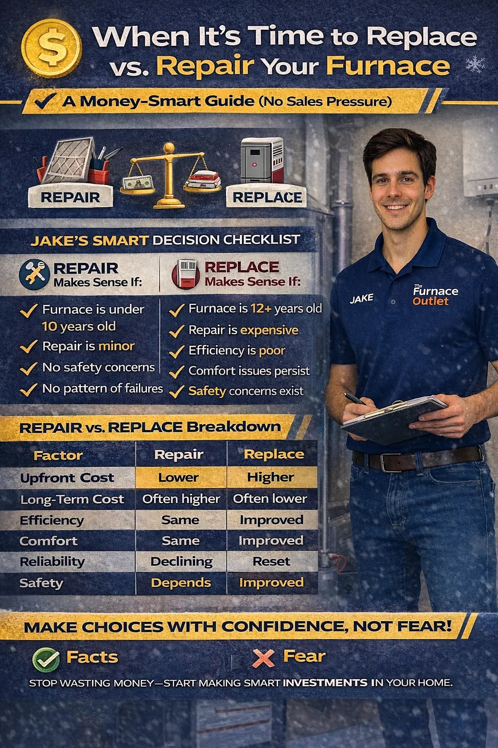 When It’s Time to Replace vs. Repair Your Furnace (A Money-Smart Guide)