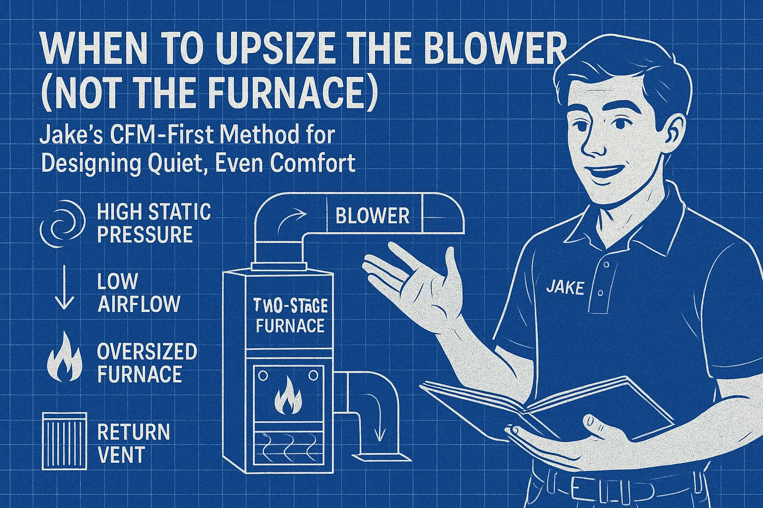 When to Upsize the Blower (Not the Furnace) Jake’s CFM-First Method for Designing Quiet, Even Comfort