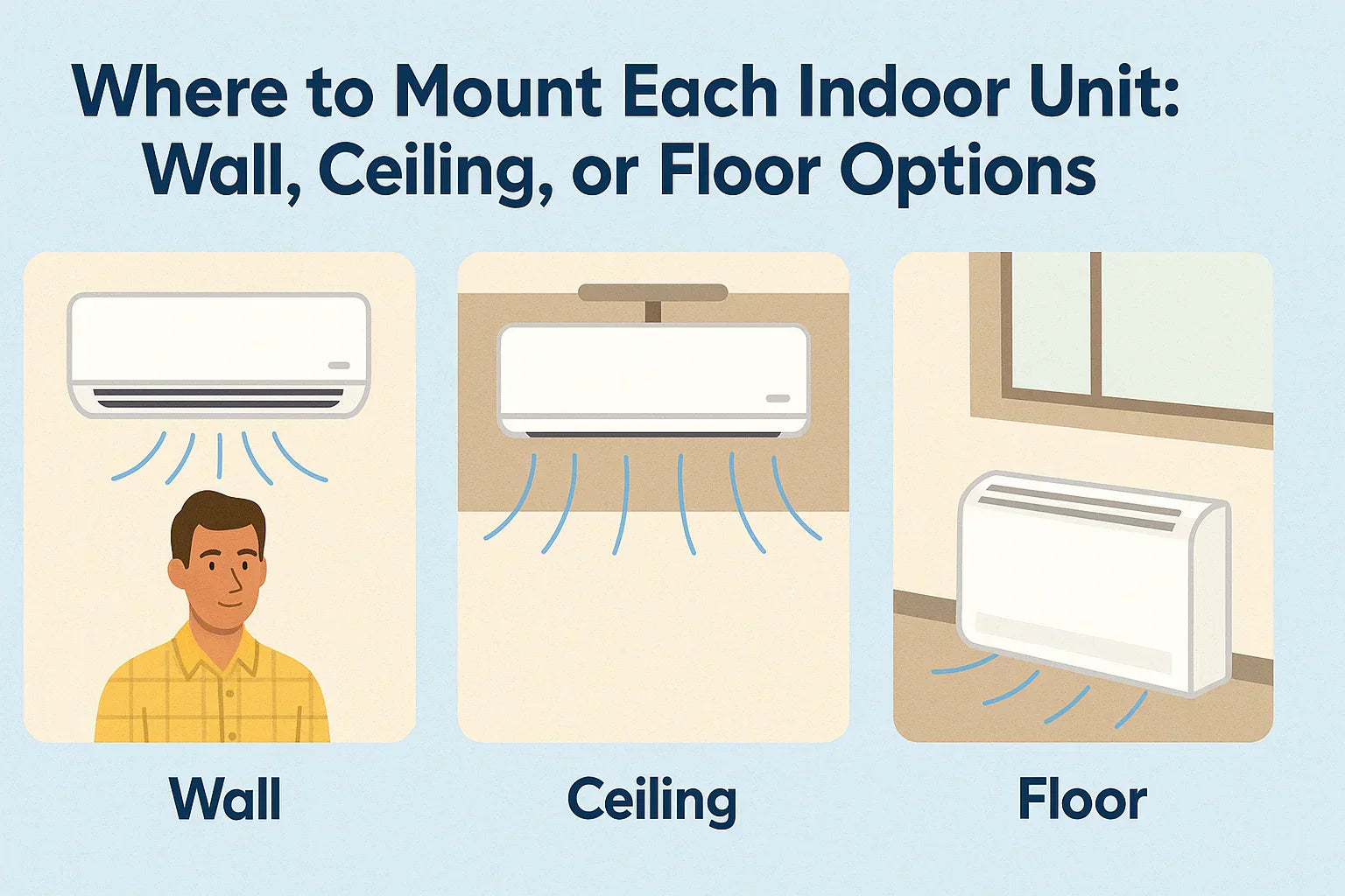 Where to Mount Each Indoor Unit Wall, Ceiling, or Floor Options