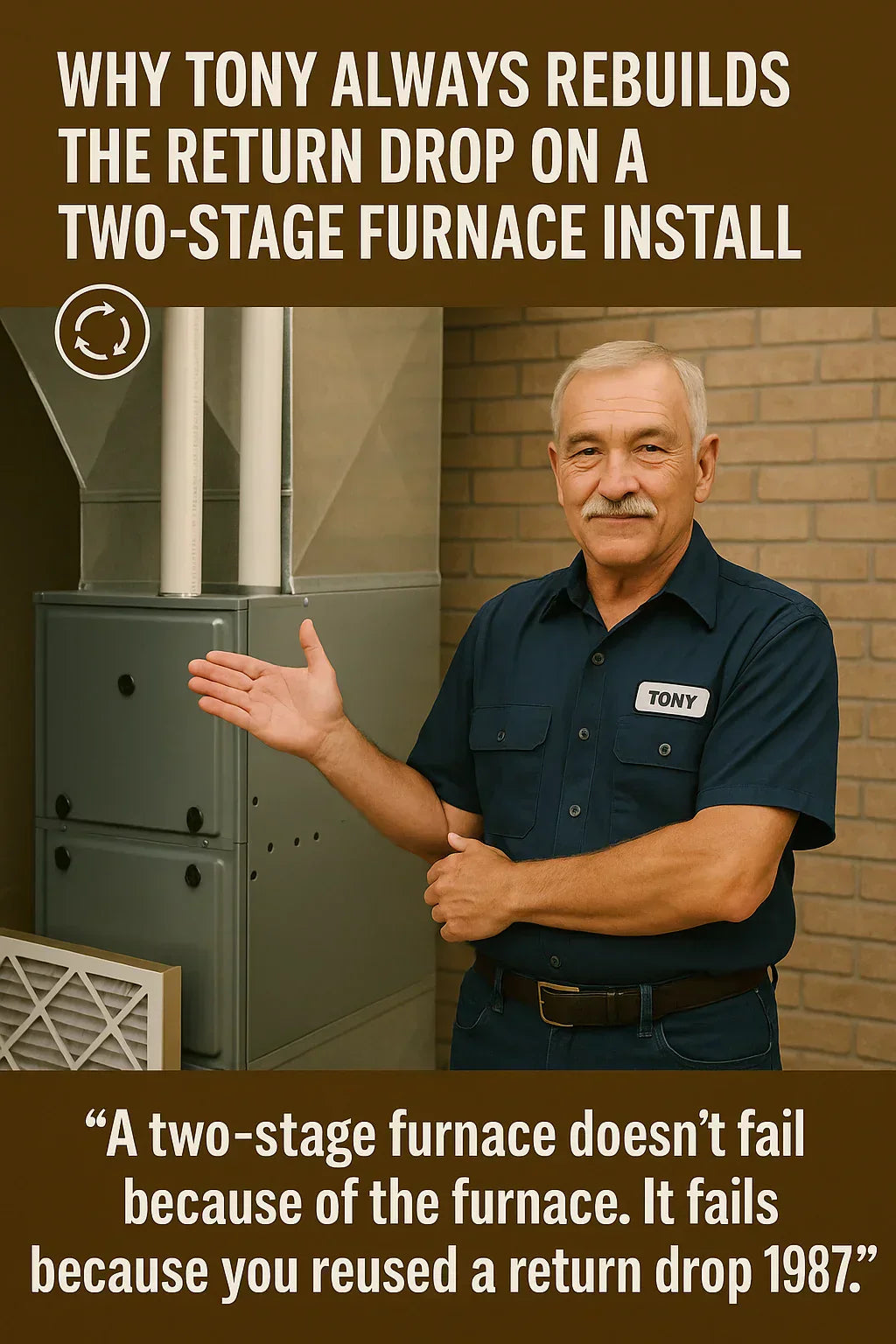 Why Tony Always Rebuilds the Return Drop on a Two-Stage Furnace Install