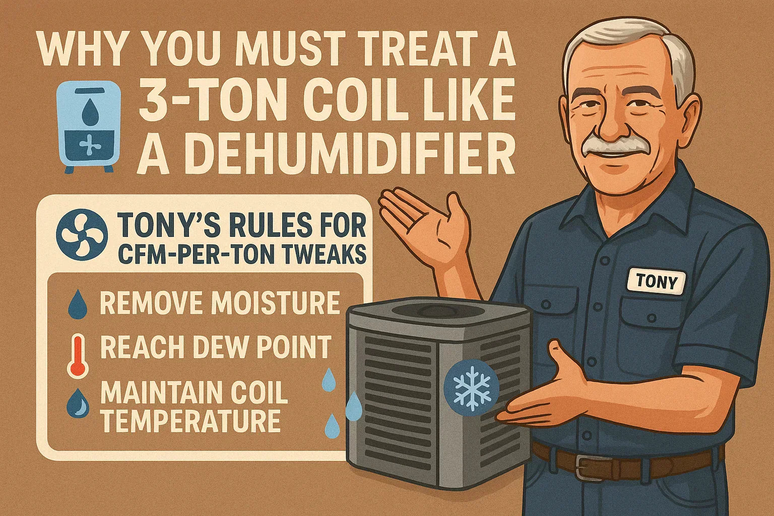 Why You Must Treat a 3-Ton Coil Like a Dehumidifier — Tony’s Rules for CFM-per-Ton Tweaks
