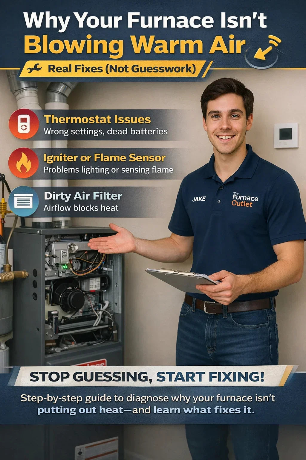 Why Your Furnace Isn’t Blowing Warm Air — Real Fixes (Not Guesswork)