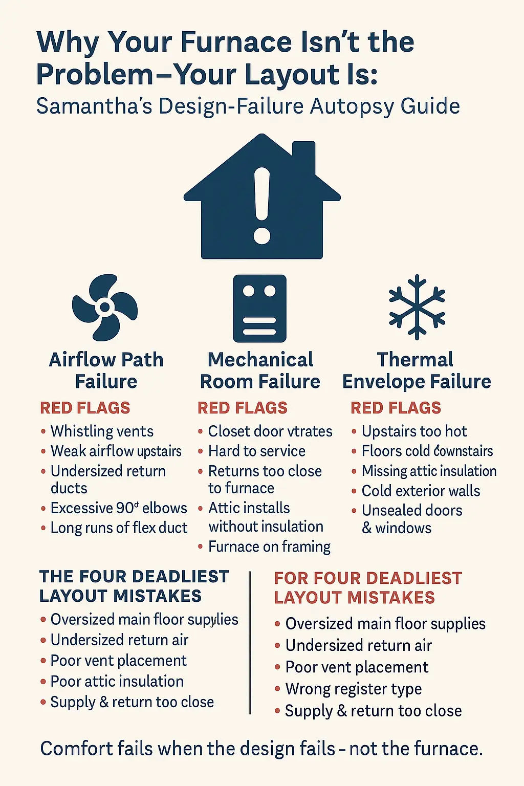 Why Your Furnace Isn’t the Problem—Your Layout Is Samantha’s Design-Failure Autopsy Guide