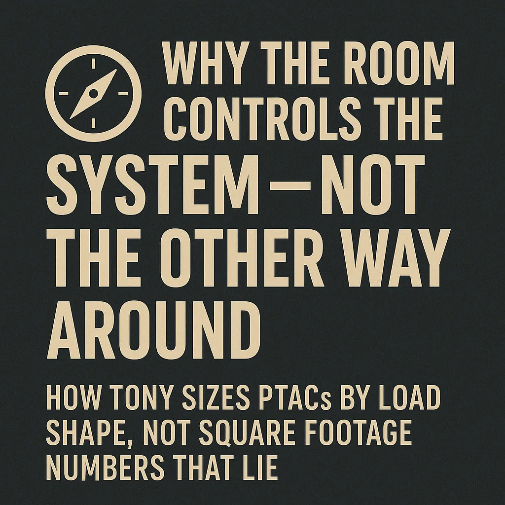 Why the Room Controls the System — Not the Other Way Around. How Tony Sizes PTACs by Load Shape, Not Square Footage Numbers That Lie