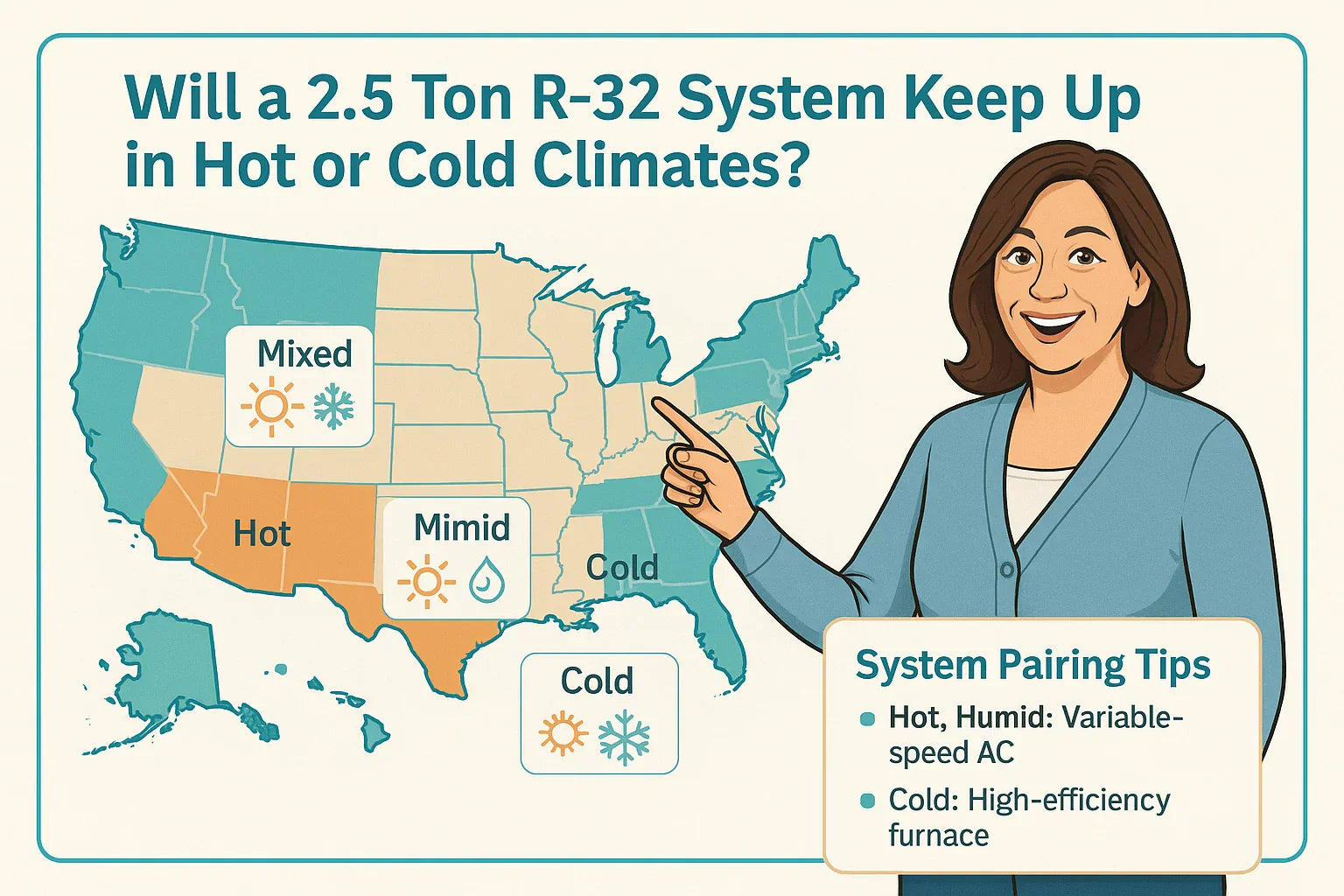 Will a 2.5 Ton R-32 System Keep Up in Hot or Cold Climates