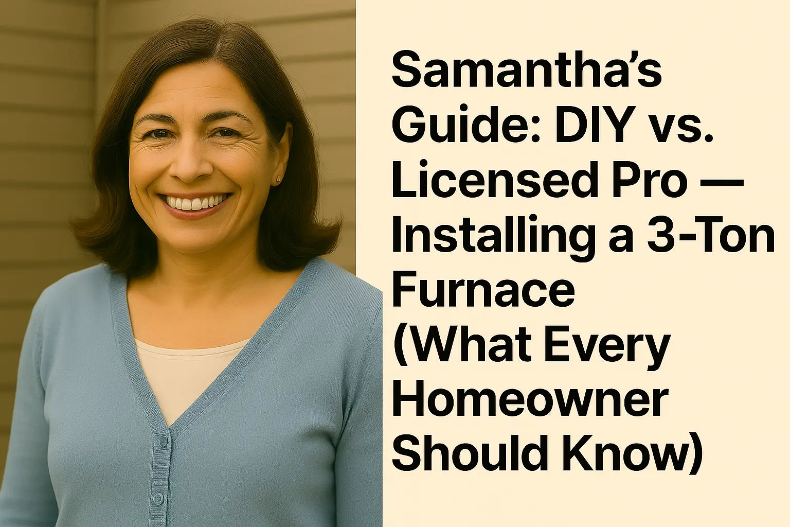 Samantha’s Guide: DIY vs. Licensed Pro — Installing a 3-Ton Furnace (What Every Homeowner Should Know)