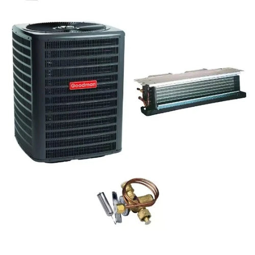 Goodman 2.5 Ton 13.4 SEER2 R32 Heat Pump Condenser GLZS4BA3010 with Ceiling Mounted Air Handler ACST30LN1305