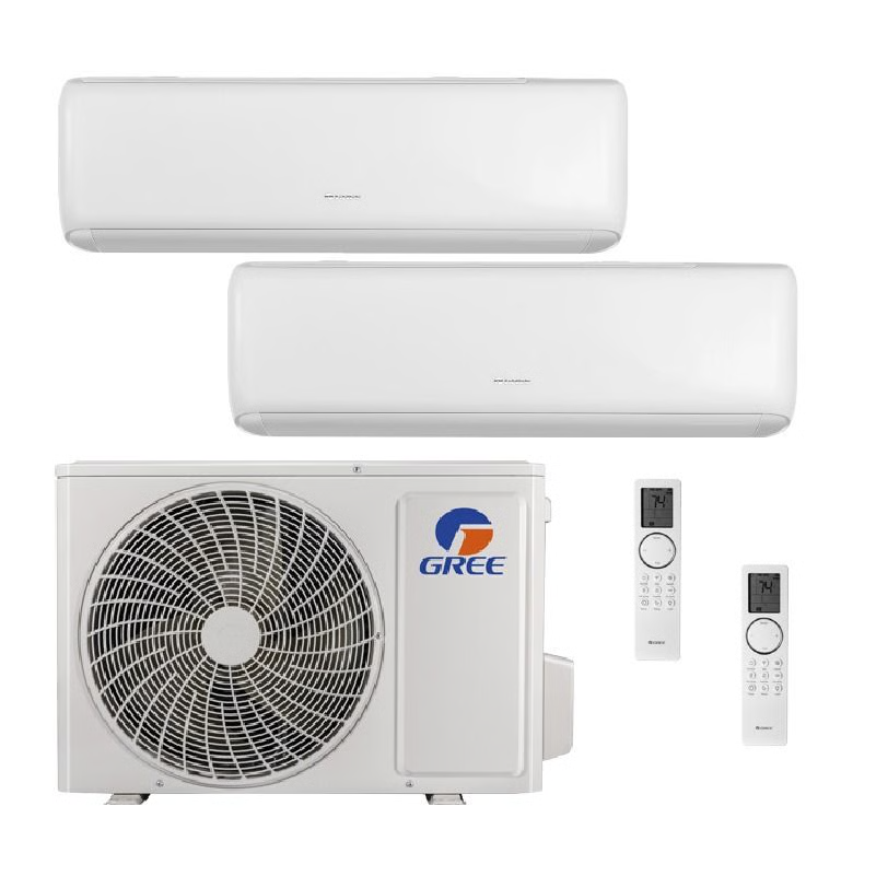Gree Livo 30,000 BTU Heat Pump 2-Zone Wall Mount 12K+18K Ductless Mini
