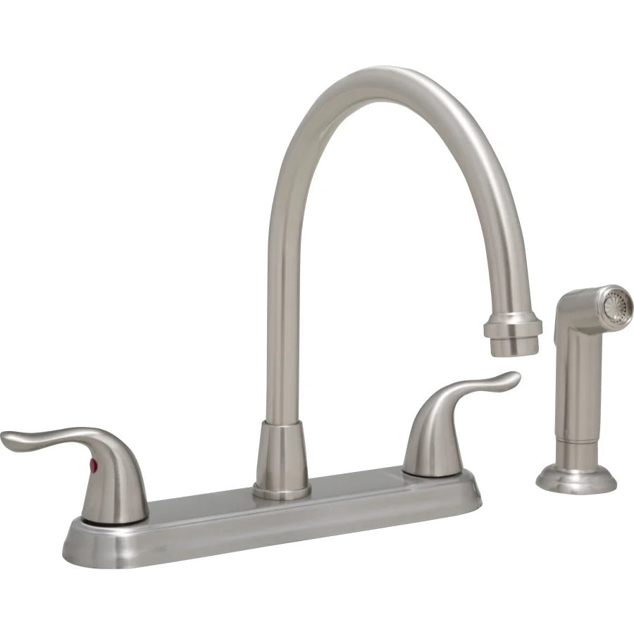 PROFLO Widespread Brushed Nickel Kitchen Faucet - Main View