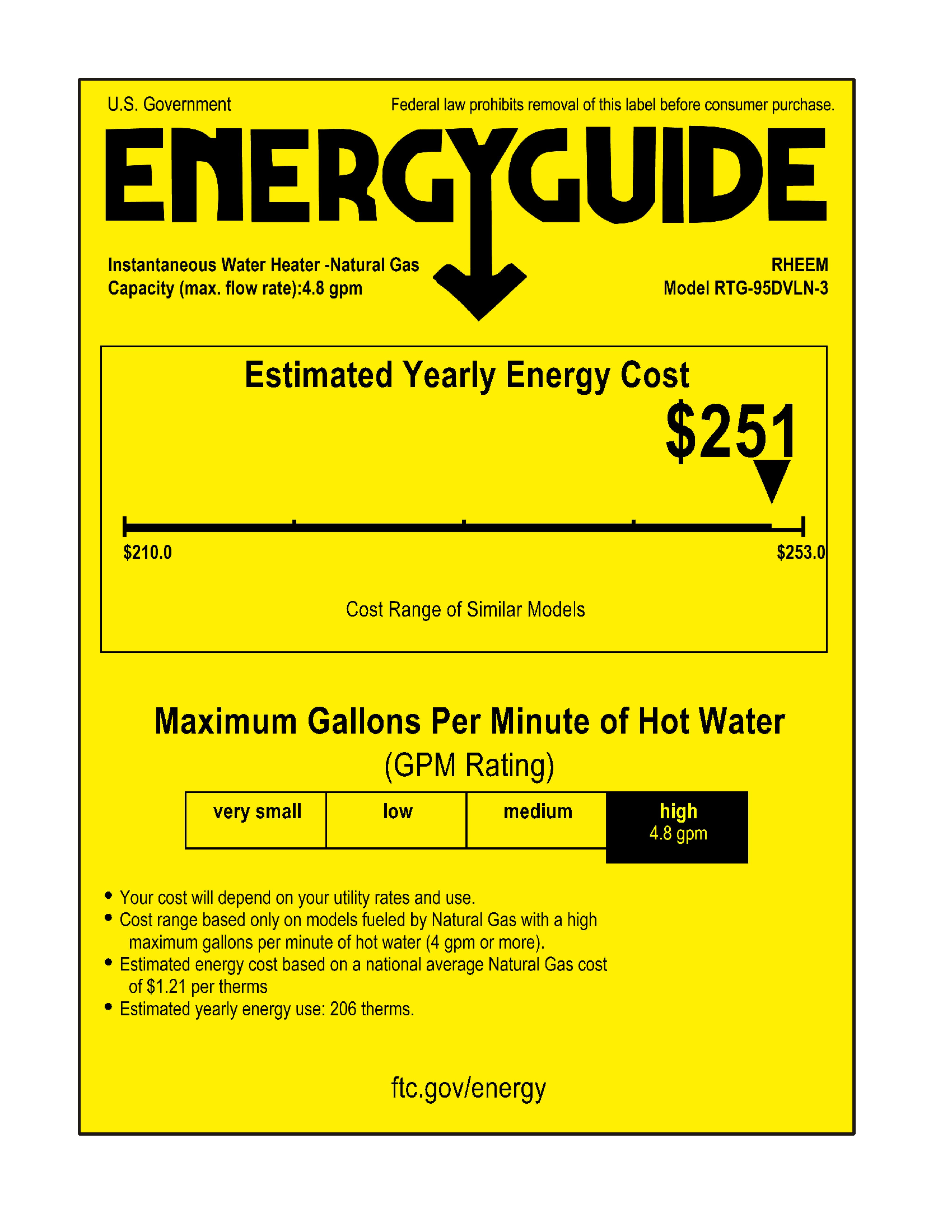 RTG95DVLN-3 Energy Label
