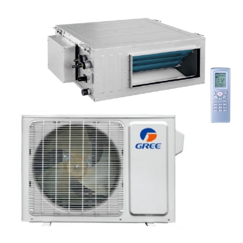 GREE Vireo Gen3 Series 9,000 BTU Single Zone Concealed Duct Ductless Mini-Split System - 3VIR09HP230V1BO,DUCT09HP230V1BD