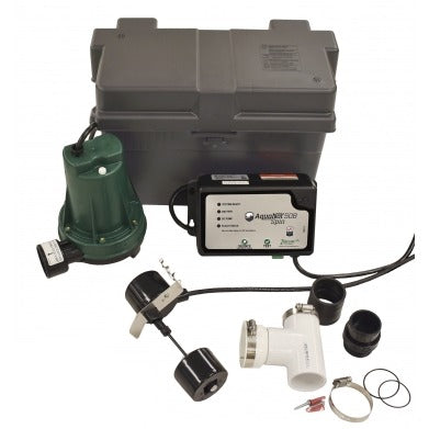 Zoeller Aquanot Spin 508 1/3 HP 115V Cast Iron Submersible Sump Pump System with 12V Battery Backup