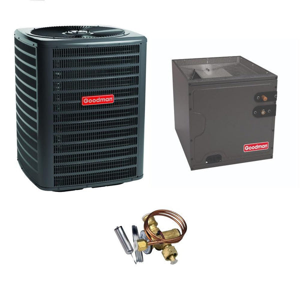 1.5 Ton 14.3 SEER2 Goodman AC GSXH501810 with Vertical Coil CAPFA2422A6 and TXV - Bundle View