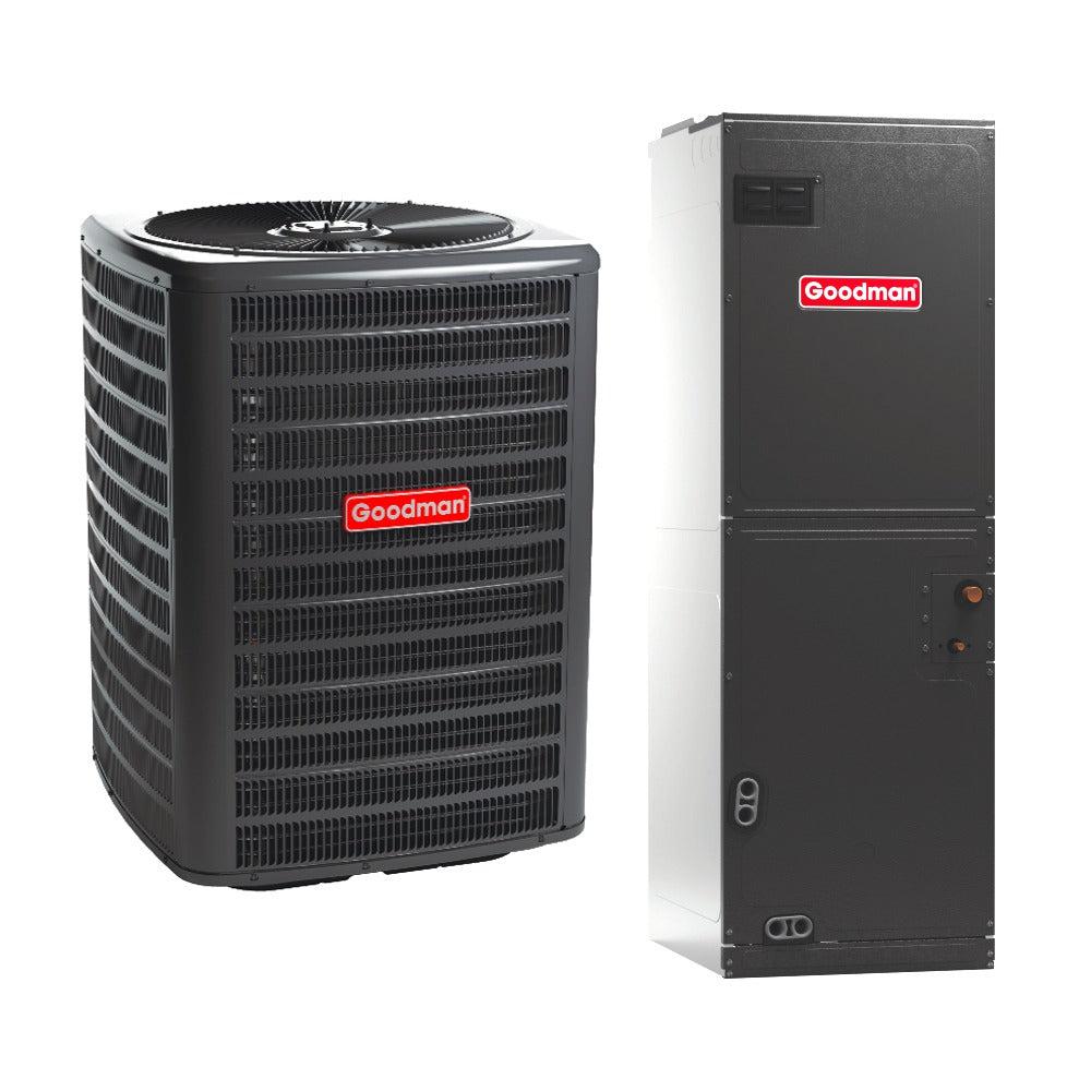 1.5 Ton 15.2 SEER2 Goodman AC GSXH501810 with Multi-Position Air Handler AMST30BU1400 - Bundle View