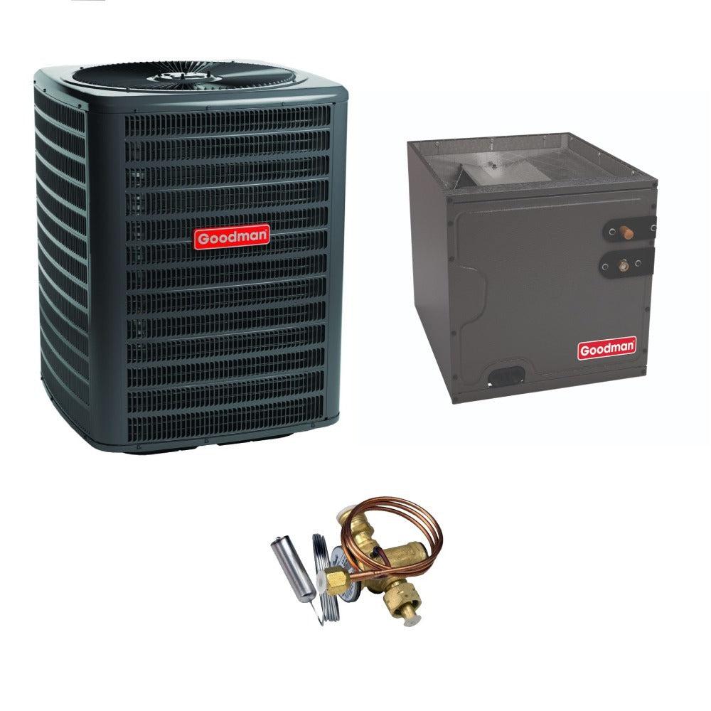 2 Ton 14.3 SEER2 Goodman AC GSXH502410 with Vertical Coil CAPFA3022A6 and TXV - Bundle View