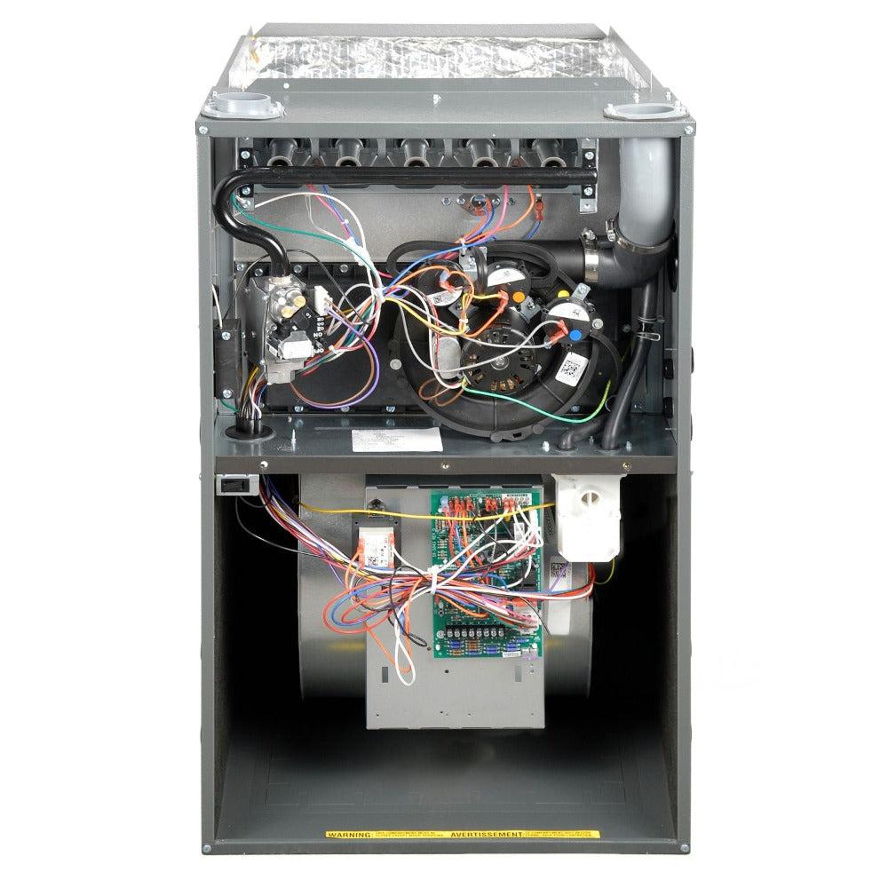2 Ton 14.3 SEER2 Goodman AC GSXM402410 and 96% AFUE 30,000 BTU Gas Furnace GM9C960303AN Upflow System with Coil CAPTA2422A4 - Furnace Inside View