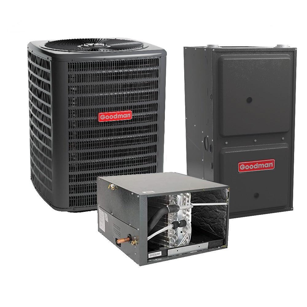 4 Ton 14.3 SEER2 Goodman Heat Pump GSZH504810 and 96% AFUE 100,000 BTU Gas Furnace GC9C961005CN Horizontal System with Coil CHPT4860D4 - Bundle View