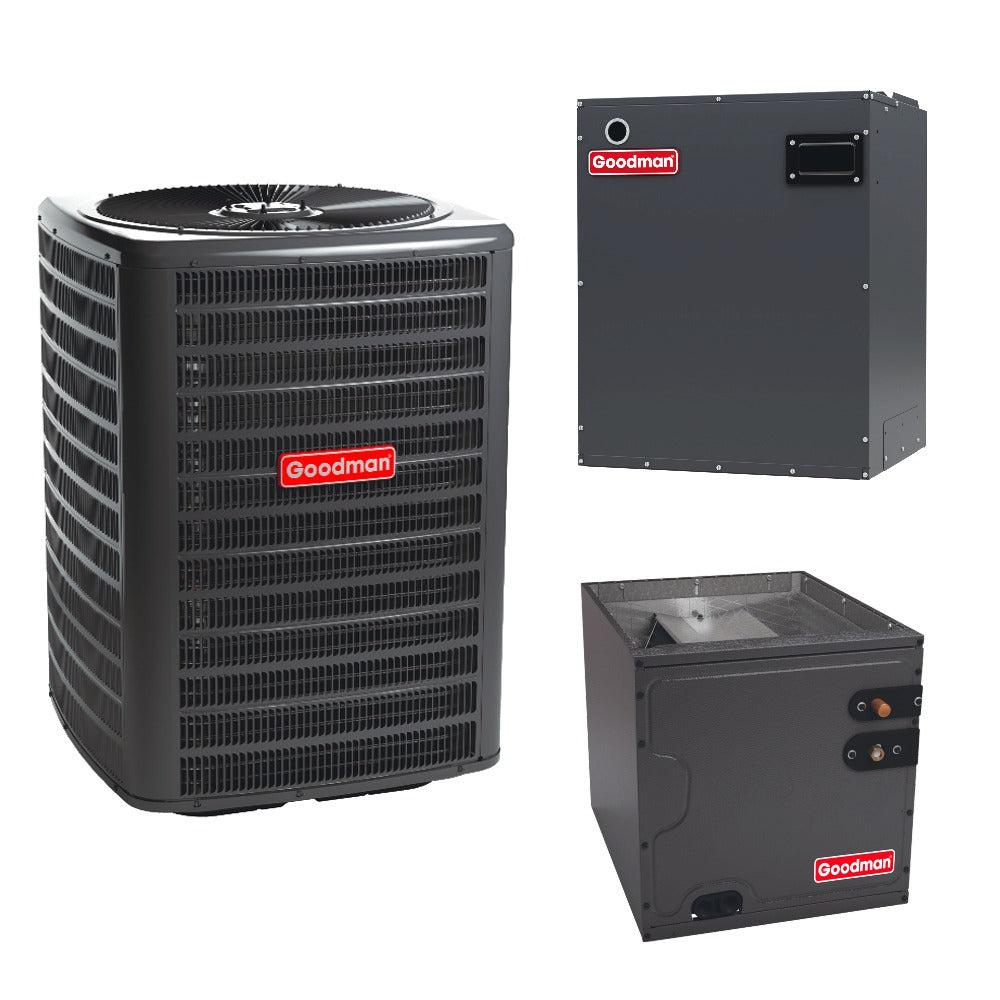 4 Ton 15.2 SEER2 Goodman AC GSXH504810 with Modular Blower MBVC2001AA-1 and Vertical Coil CAPT4961D4 - Bundle View