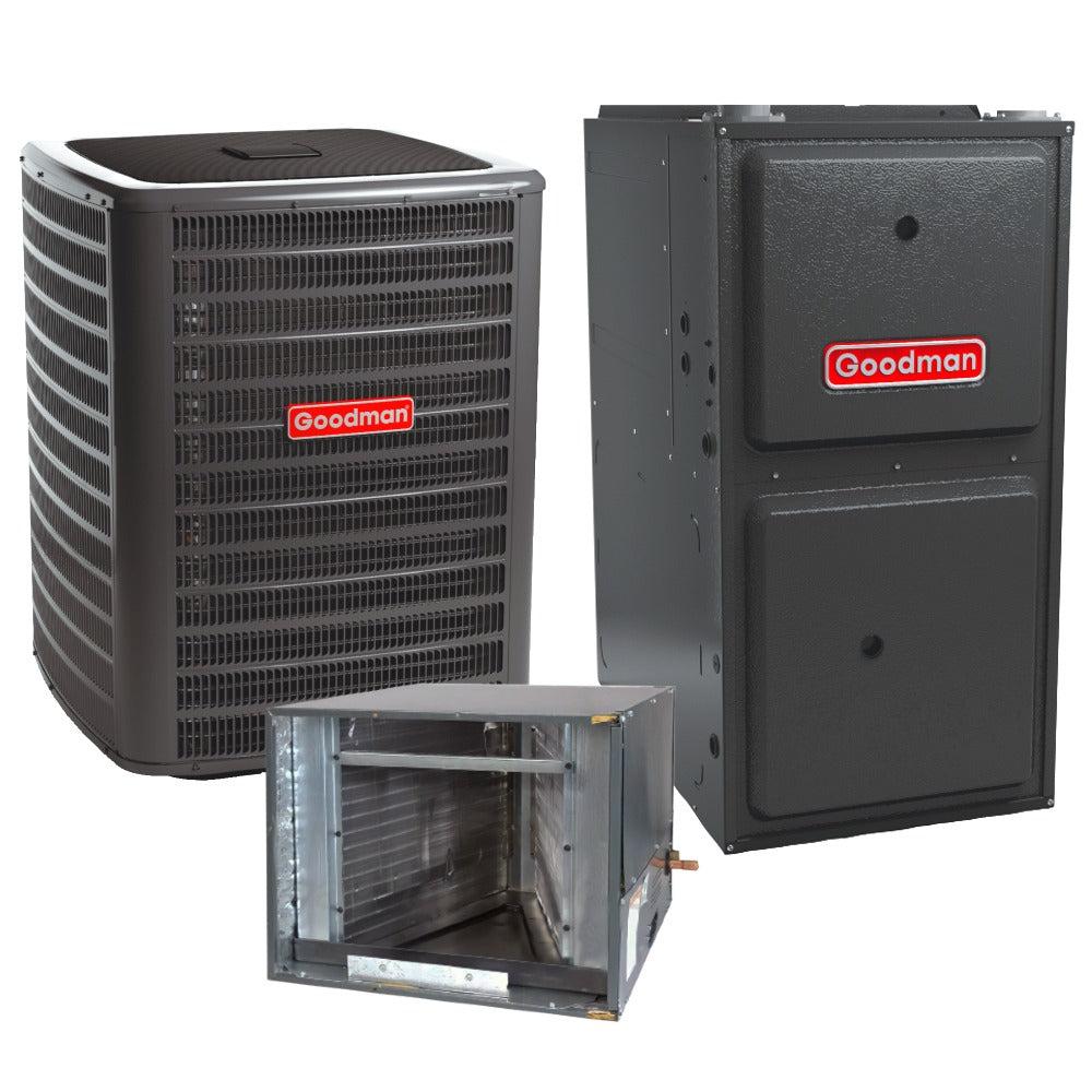 5 Ton 15.2 SEER2 Goodman AC GSXC706010 and 96% AFUE 80,000 BTU Gas Furnace GMVS960805CU Horizontal System with Coil CHPT4860D4 - Bundle View