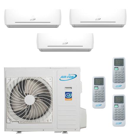 Air-Con 24,000 BTU 20 SEER 3-Zone Wall Mounted 9k+9k+9k Mini Split Air Conditioner and Heater System